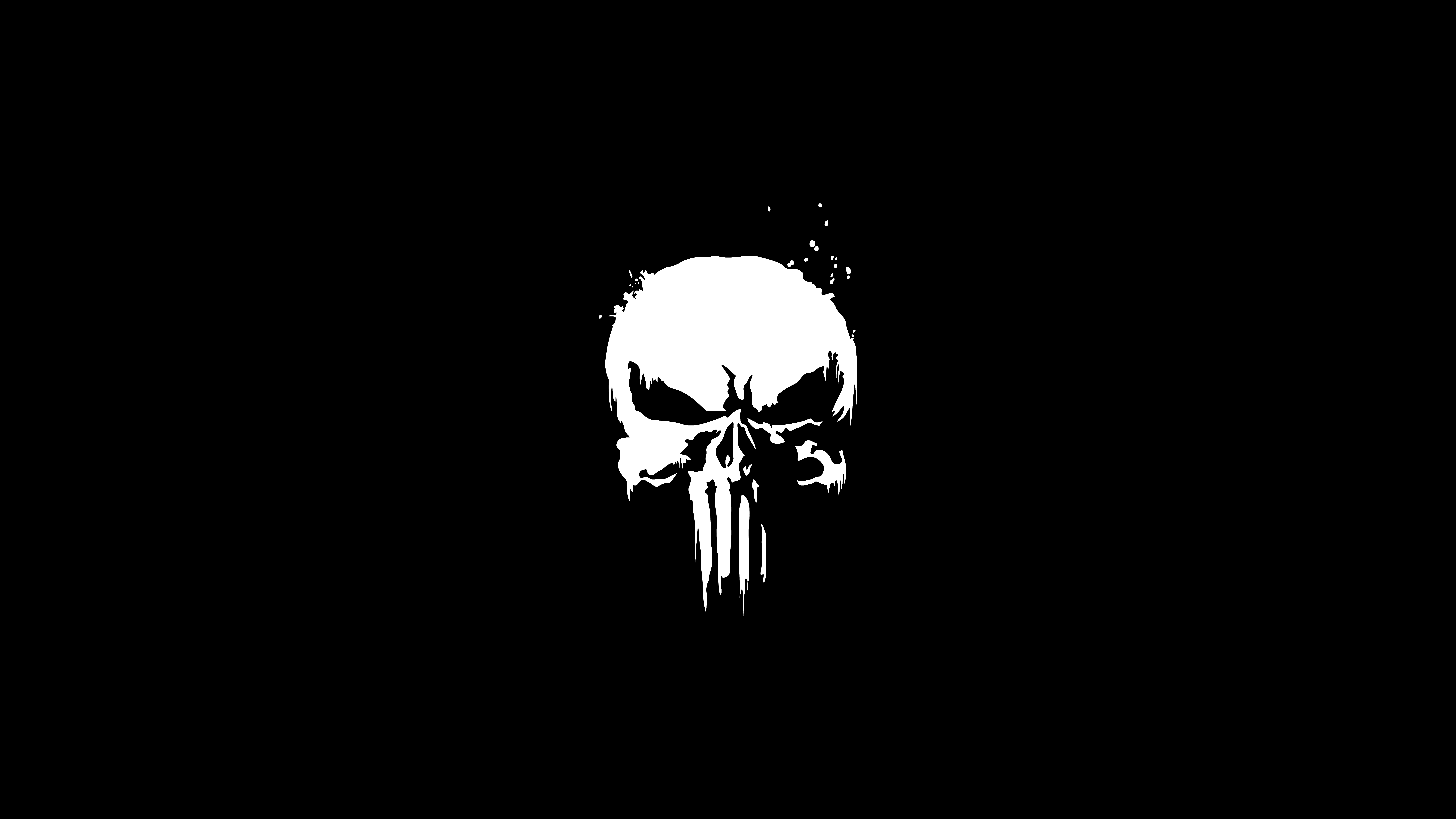 The Punisher Skull Logo on Black Background HD Wallpaper