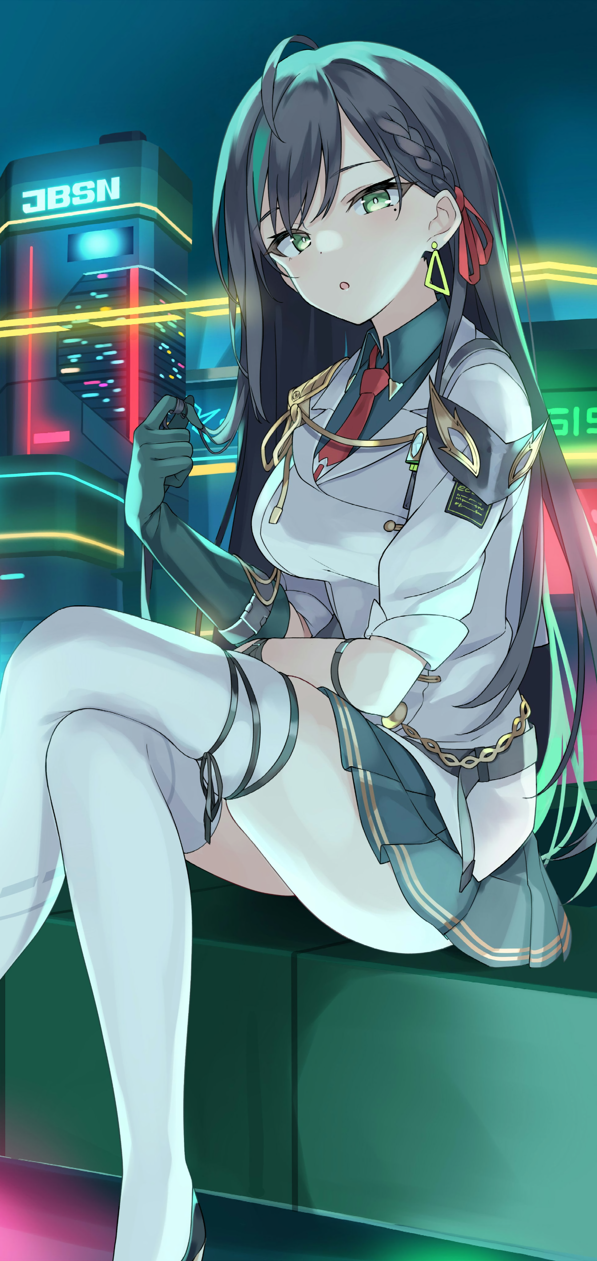Lin from Tower of Fantasy in a city at night HD Phone Wallpaper