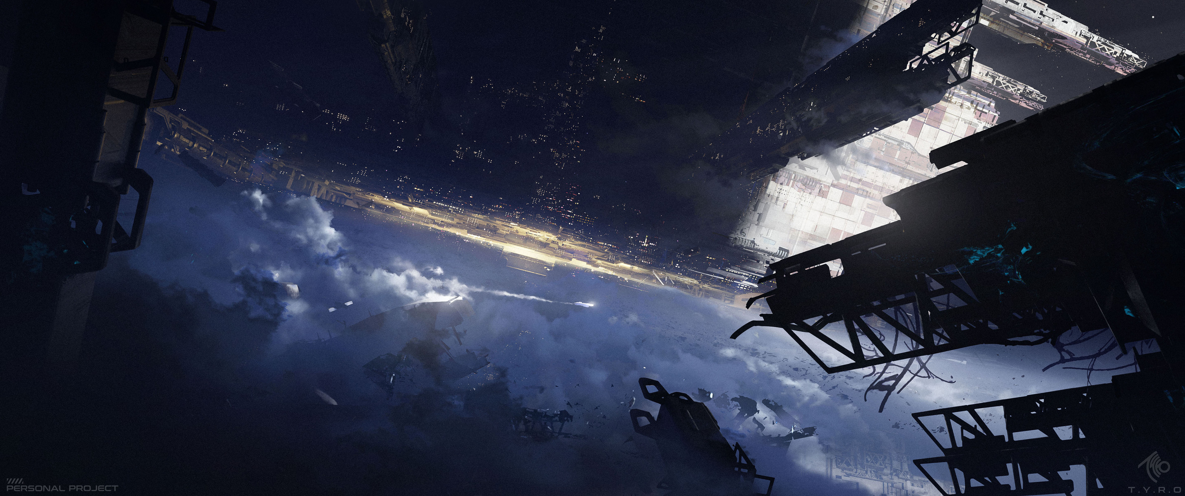 4K Space Science Fiction Megastructure Debris HD Wallpaper