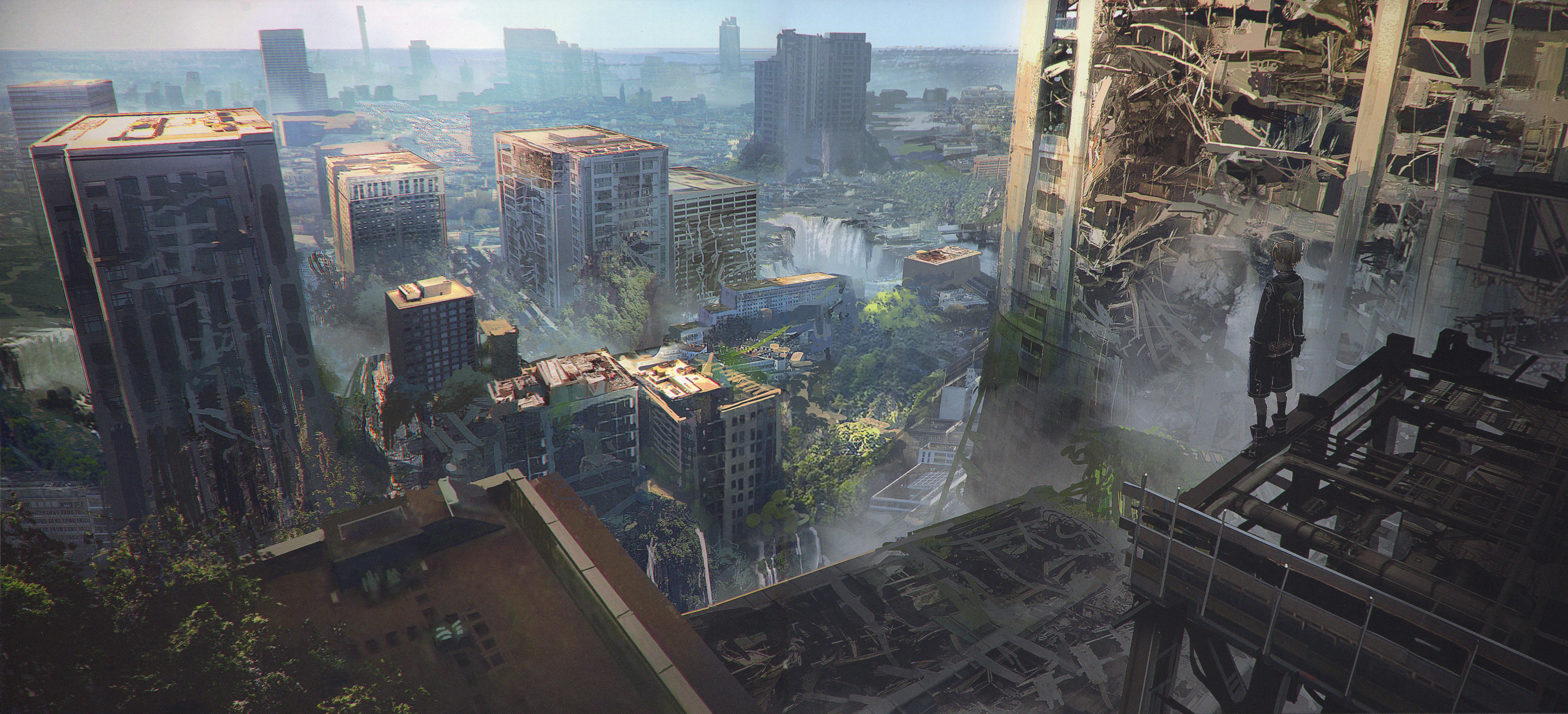 4K Nier: Automata Ruins Cityscape HD Wallpaper