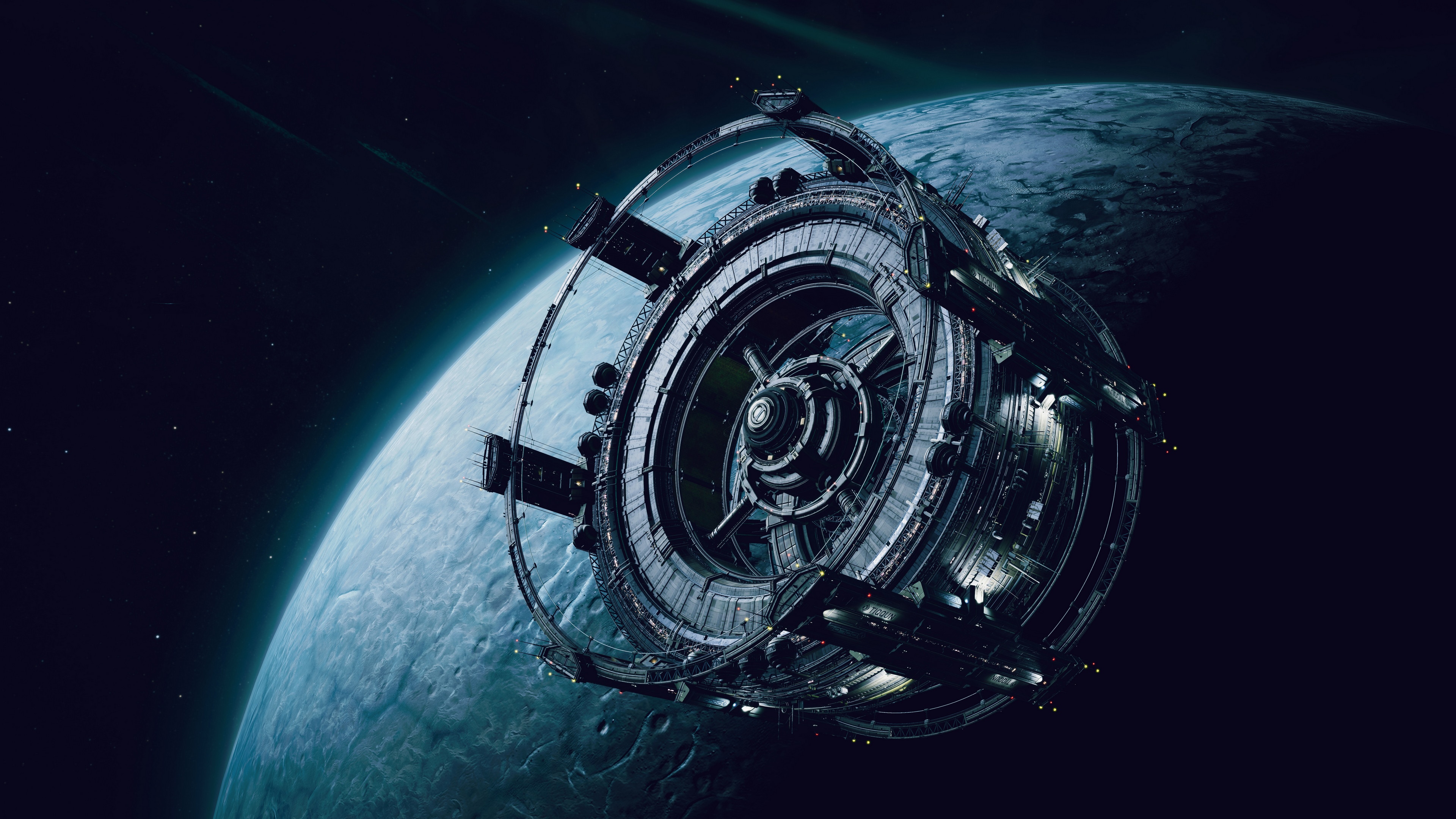IXION Space Station orbiting a planet HD Wallpaper