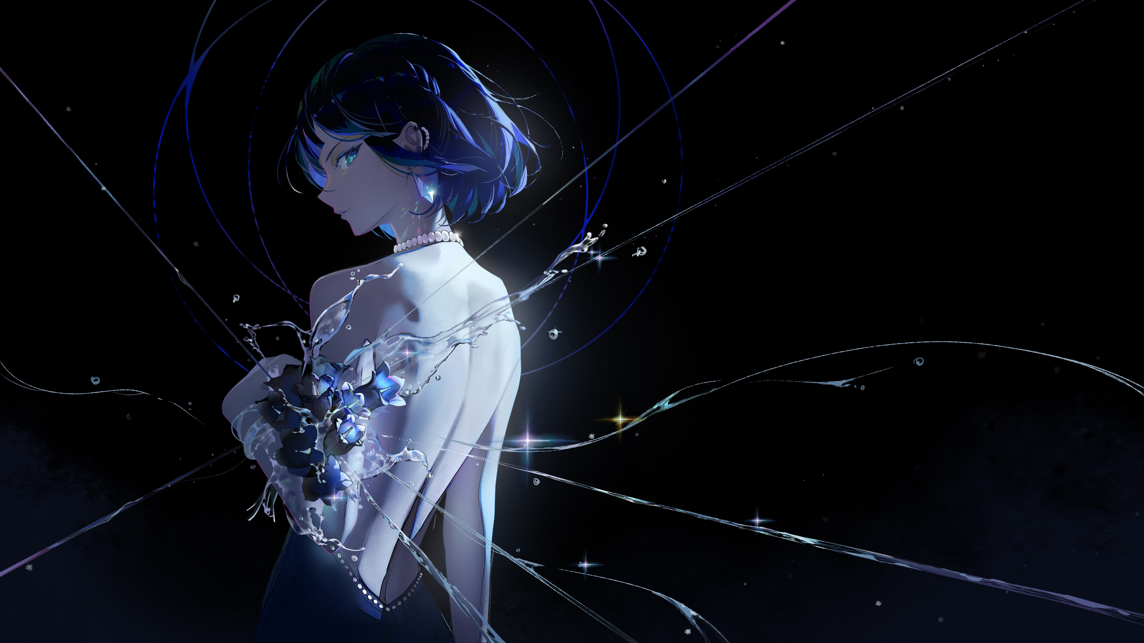 4K Genshin Impact Yelan with bare shoulders HD Wallpaper