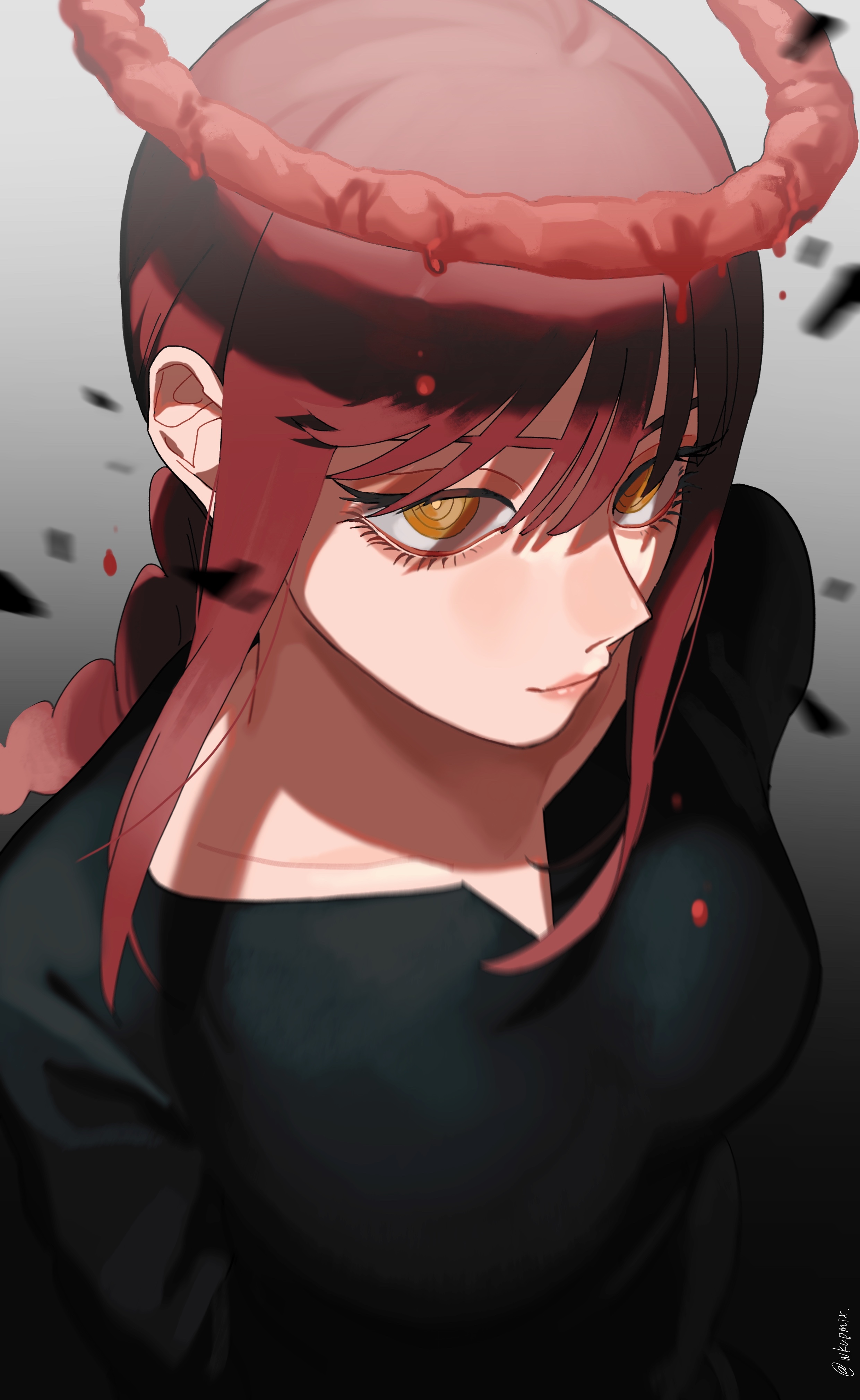 Makima from Chainsaw Man with a bloody halo HD Phone Wallpaper