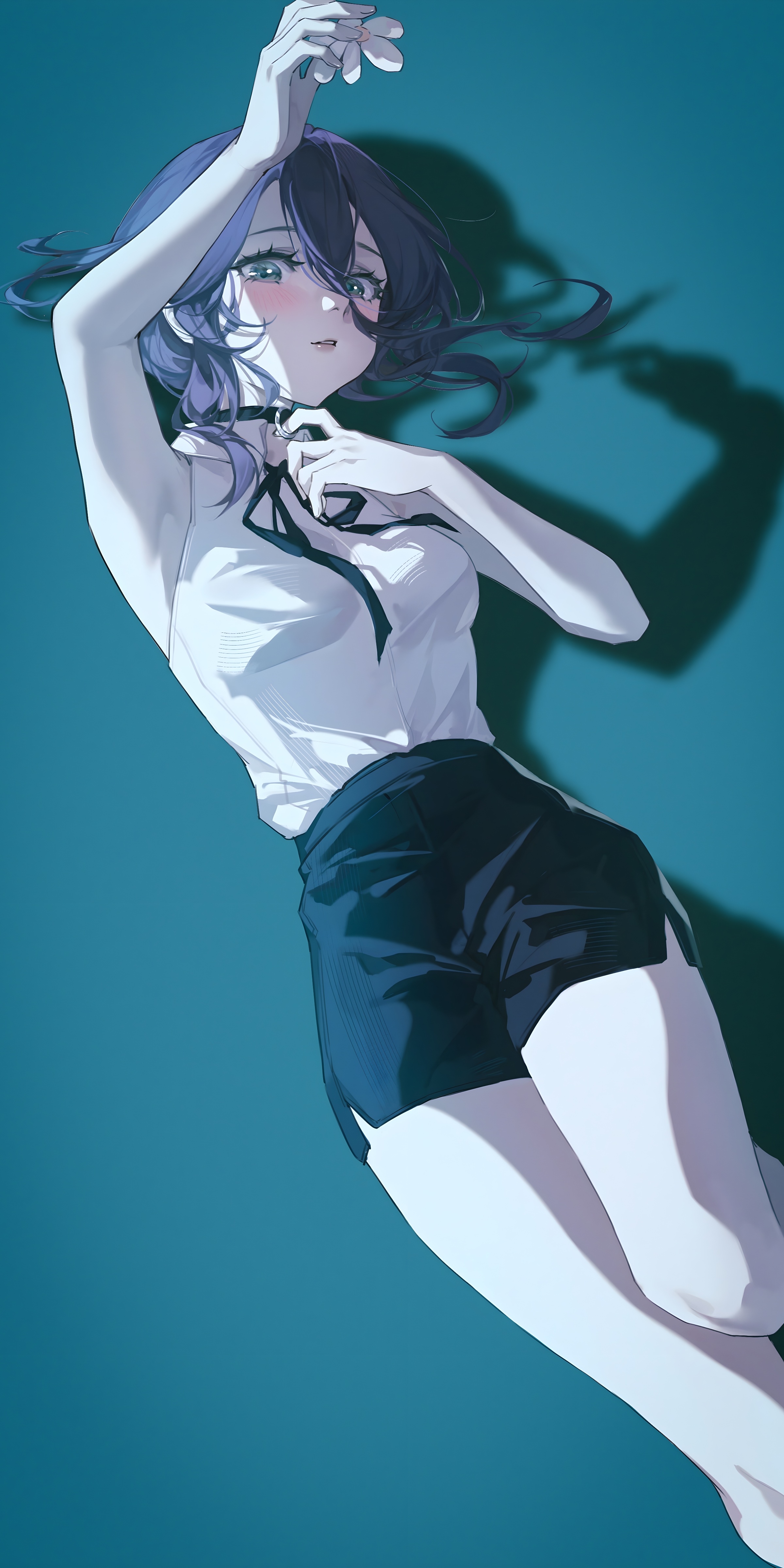 Reze from Chainsaw Man with blue hair and eyes HD Phone Wallpaper