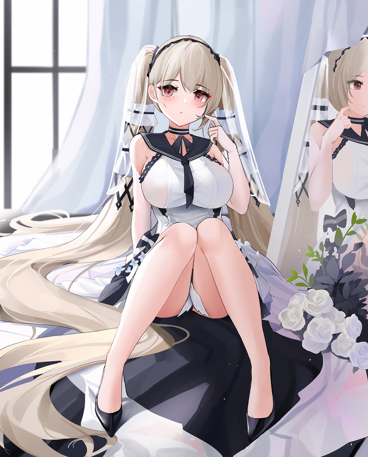 Formidable from Azur Lane in a wedding dress HD Phone Wallpaper