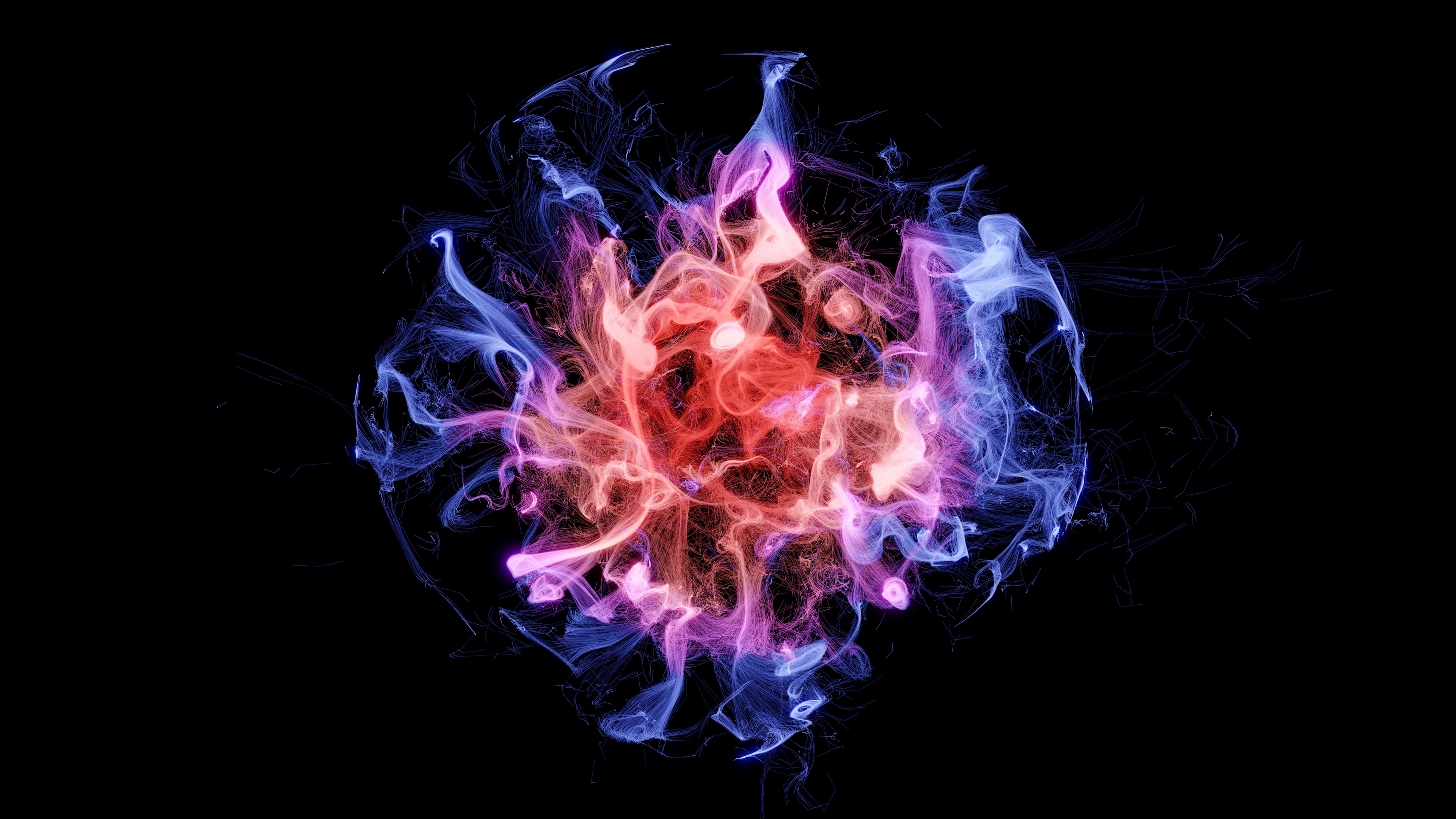 4K abstract colorful smoke explosion HD Wallpaper
