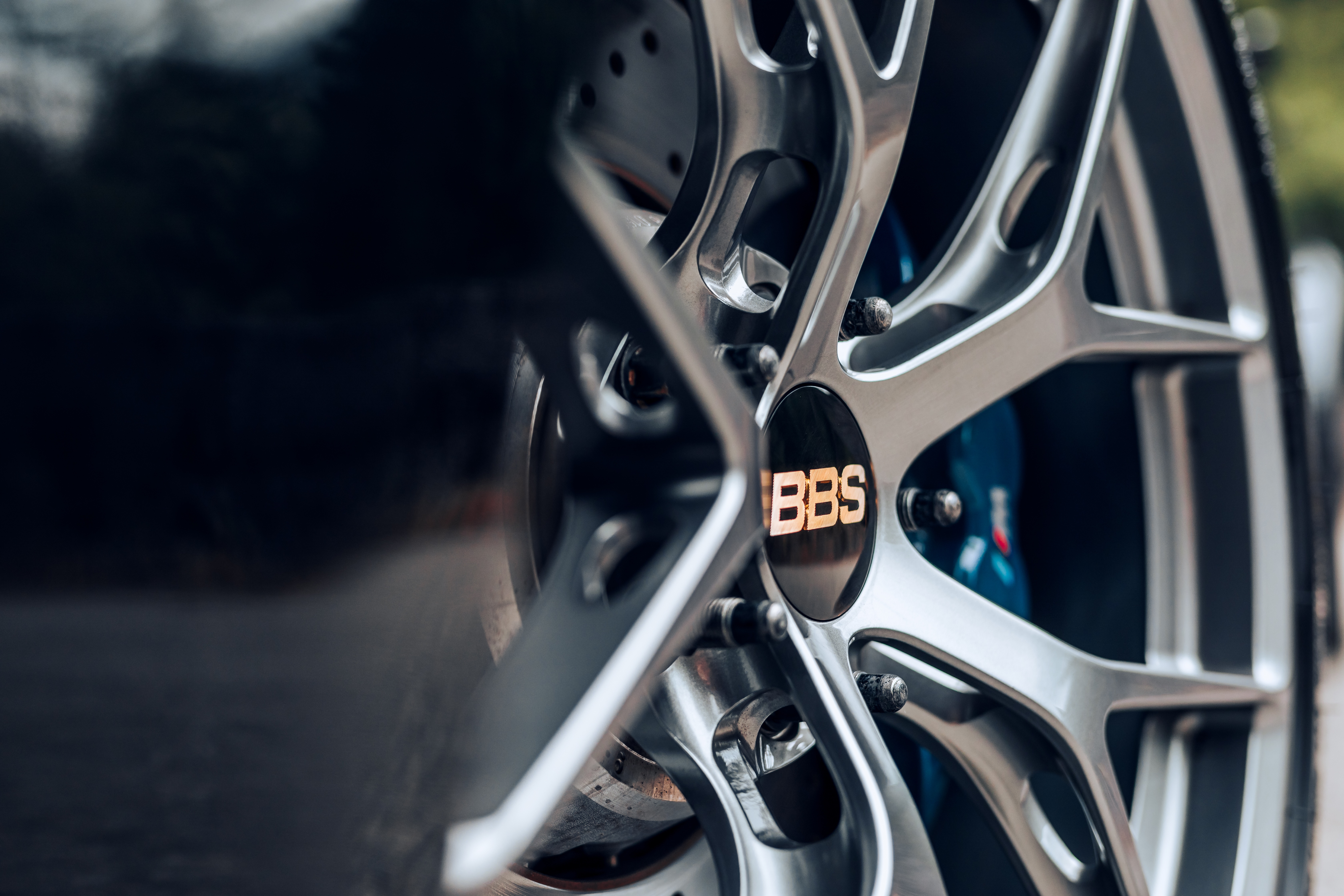 Close-up of BBS wheels on a BMW car HD Wallpaper