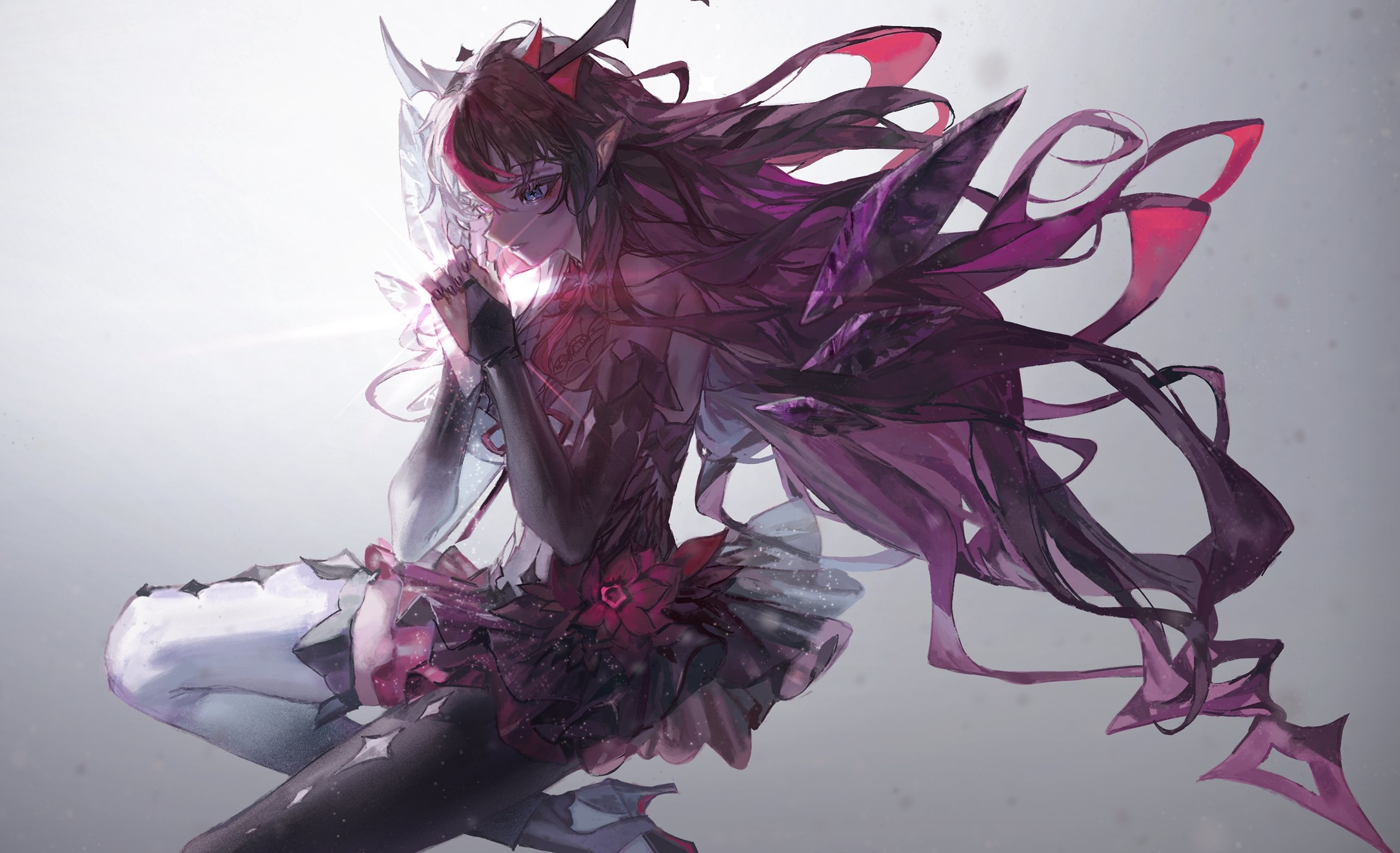 IRyS with dark wings and horns HD Wallpaper