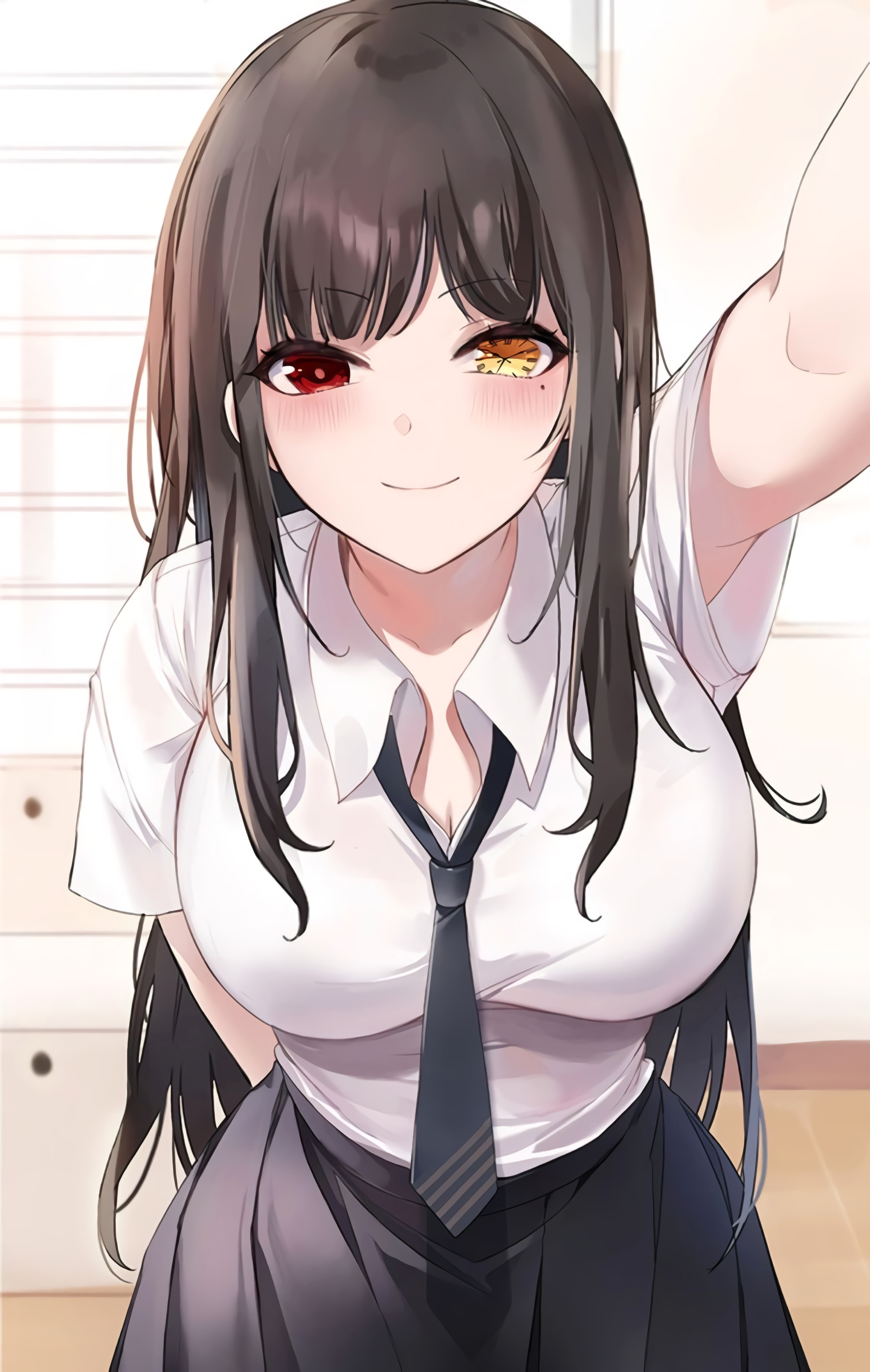 Kurumi Tokisaki in a school uniform HD Phone Wallpaper