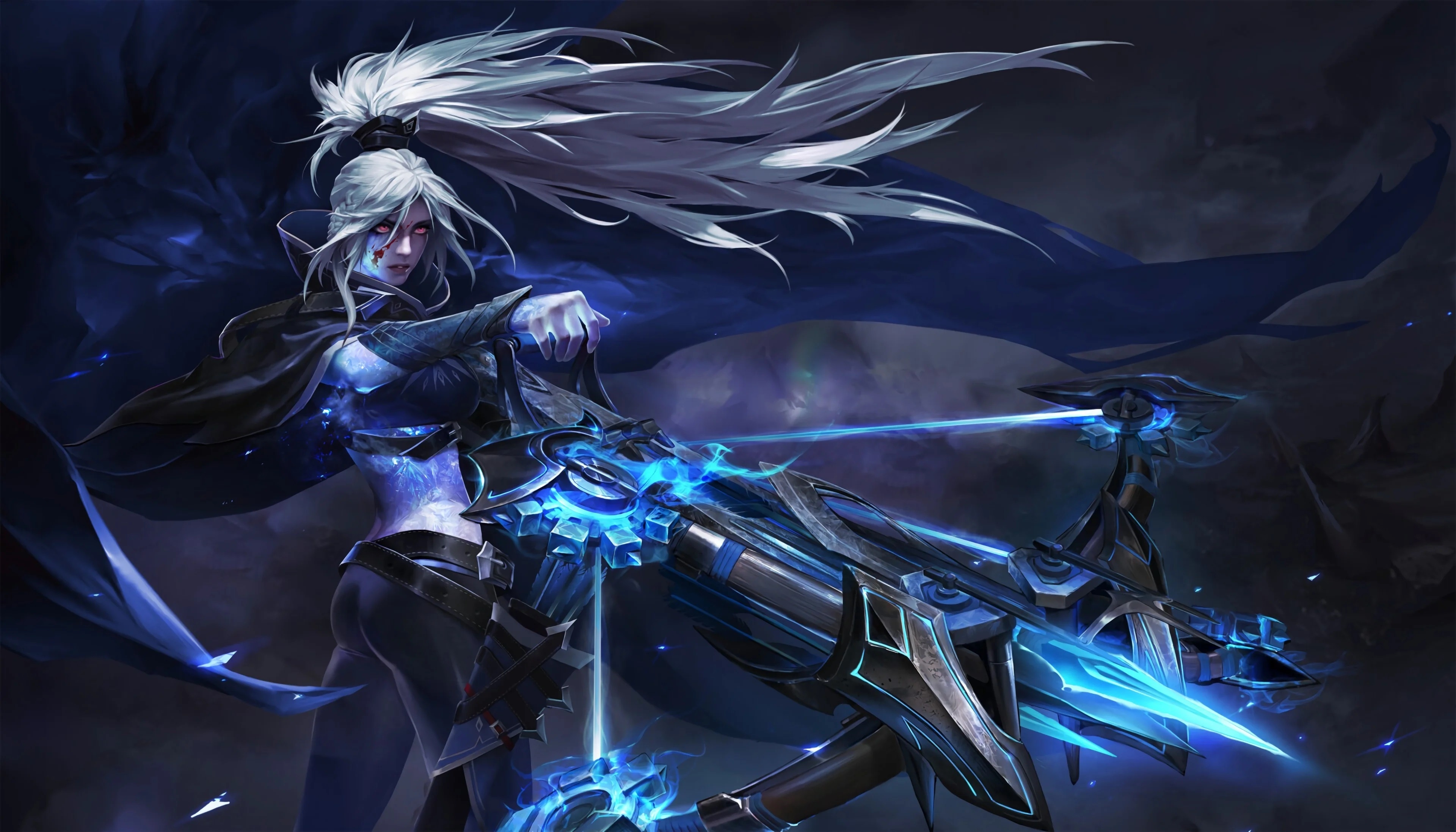 Dota 2 Drow Ranger with a Blue Energy Crossbow HD Wallpaper