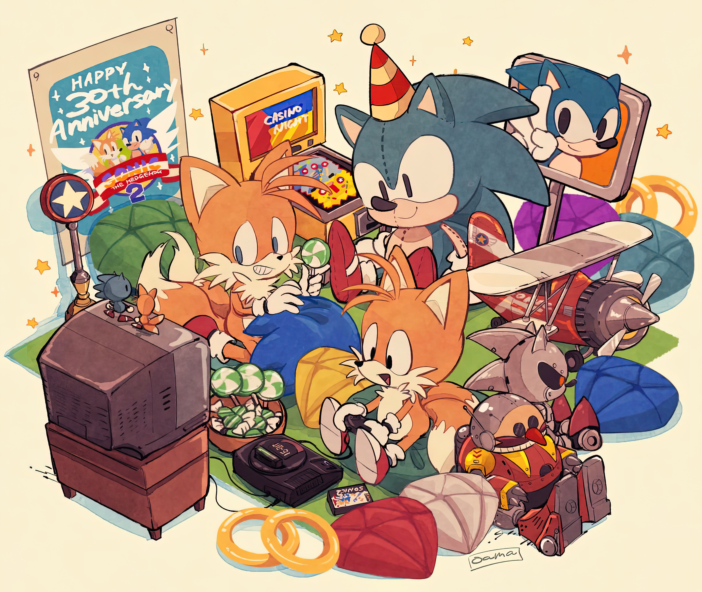 Sonic the Hedgehog 30th Anniversary Celebration with Tails and Friends HD Wallpaper