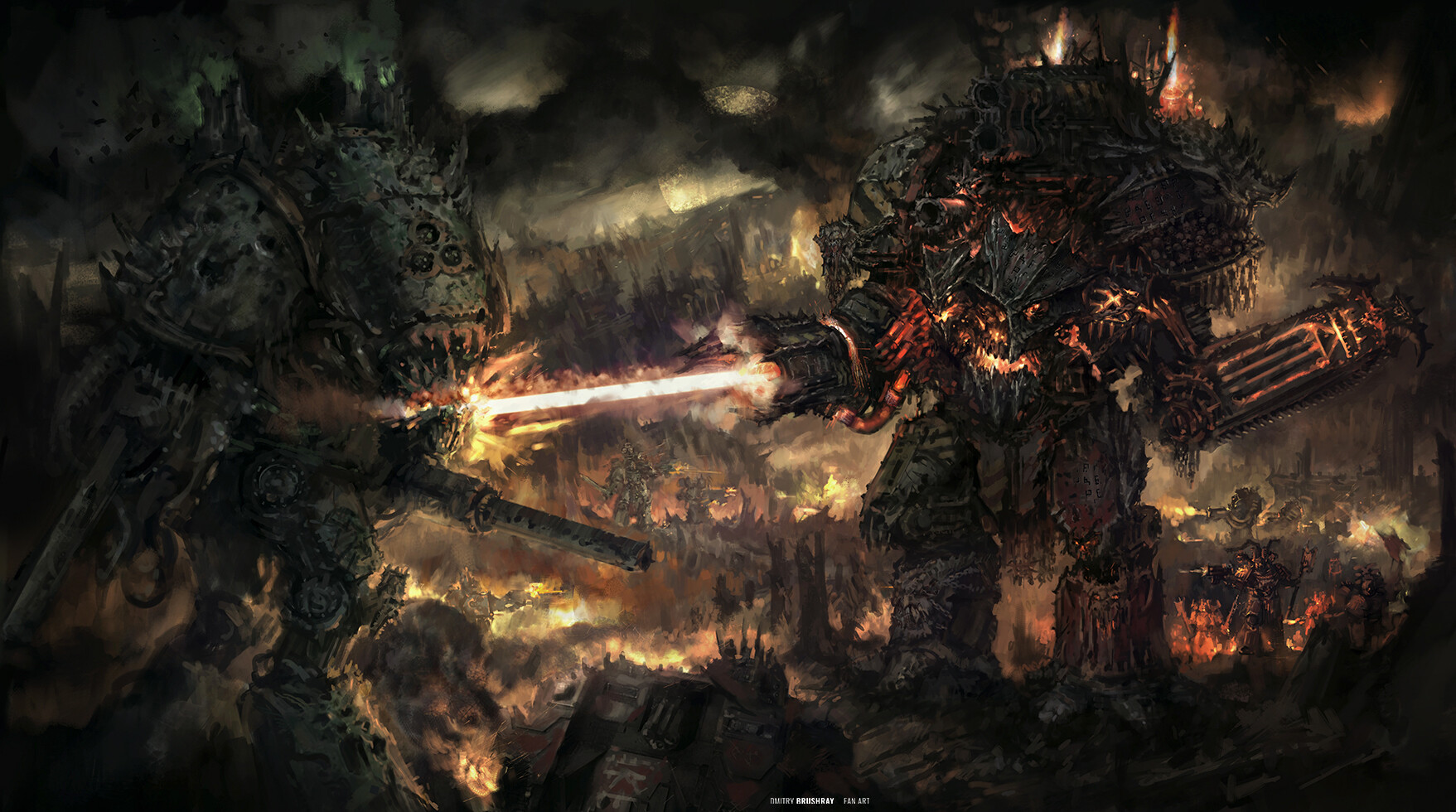 Warhammer 40,000 Chaos Marines Battle HD Wallpaper