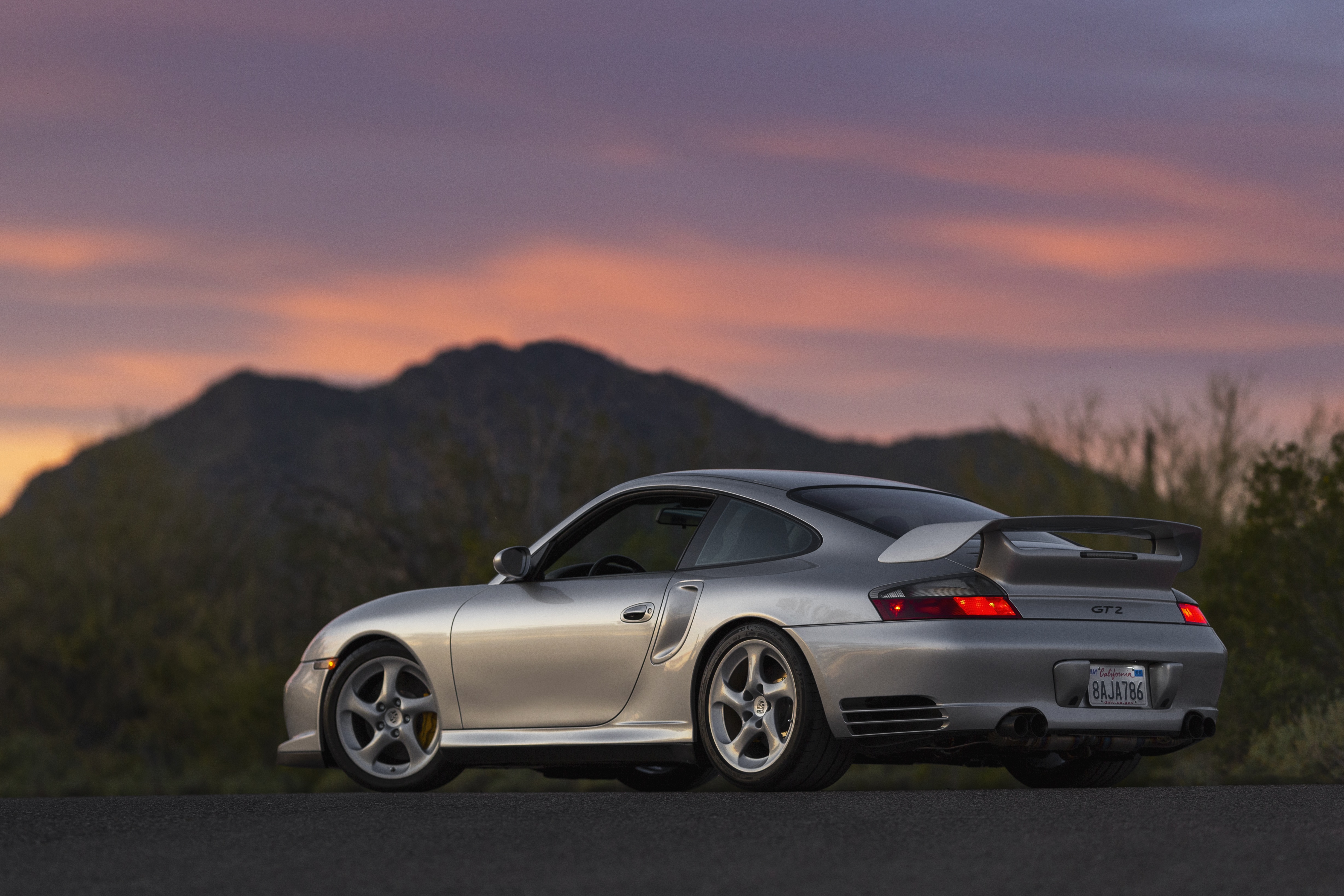 Porsche 911 GT2 at Sunset HD Wallpaper