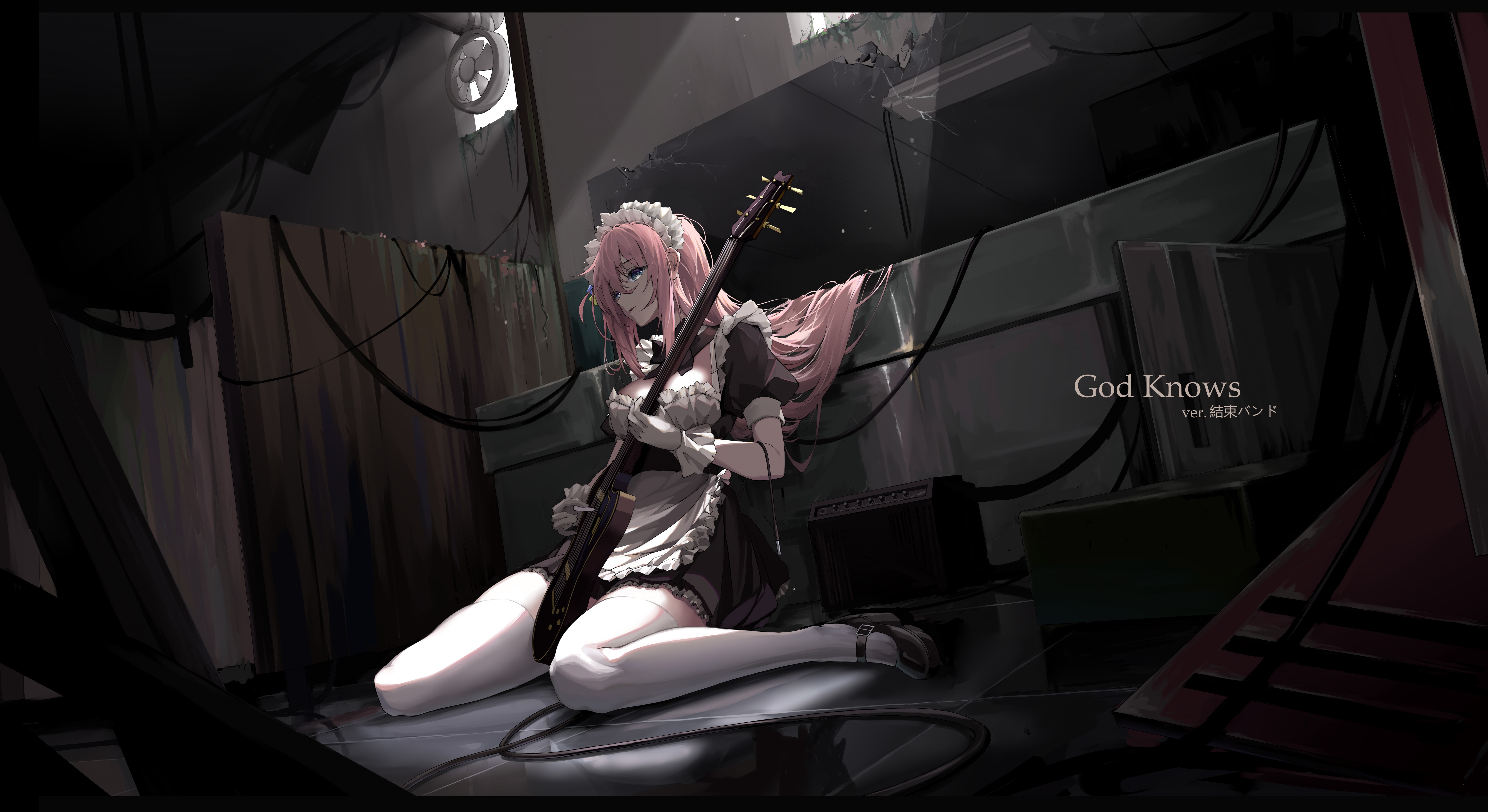 4K Gotou Hitori BOCCHI THE ROCK! Maid Guitar HD Wallpaper