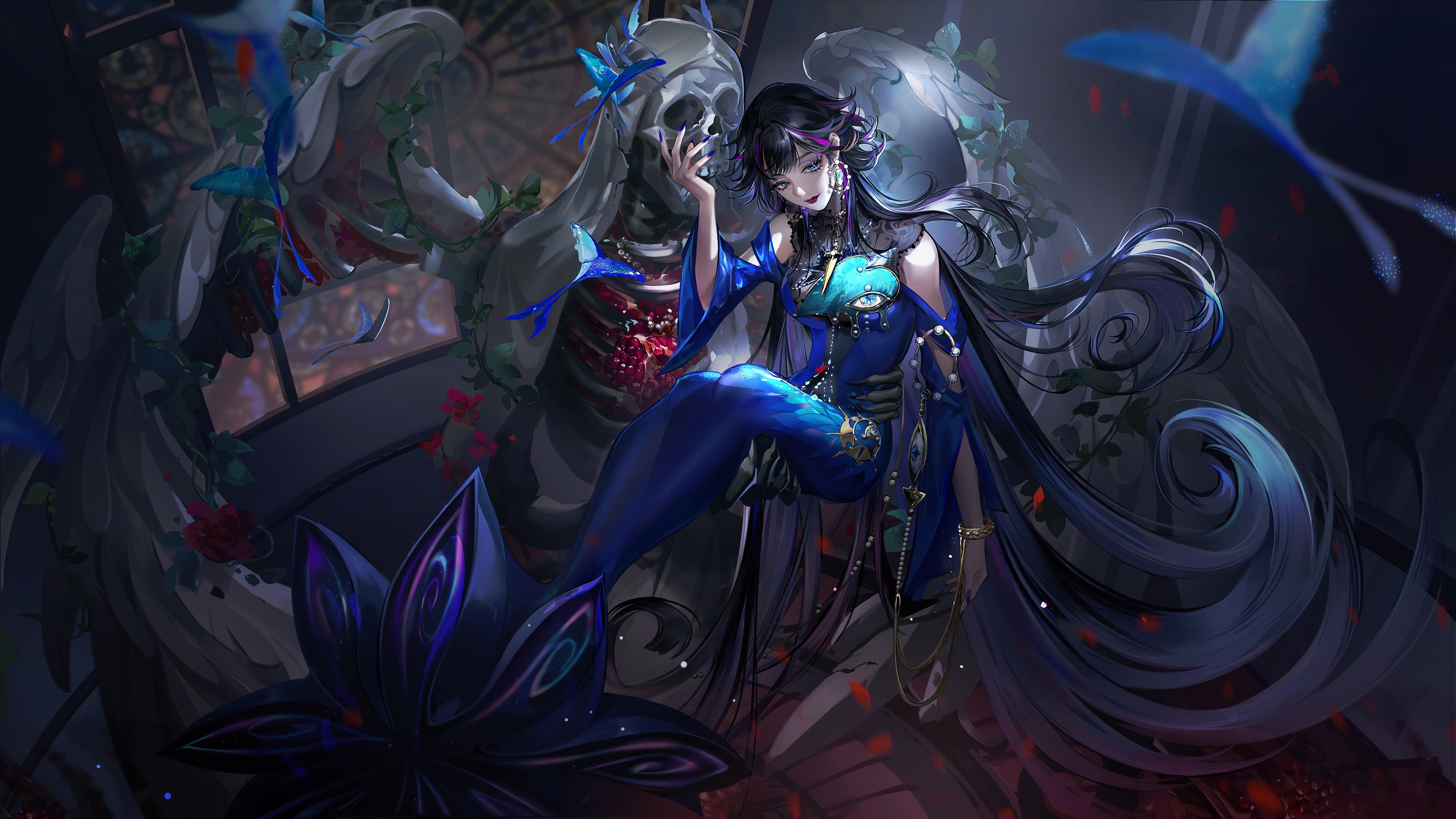 Path to Nowhere MBCC character with skull and jewelry HD Wallpaper