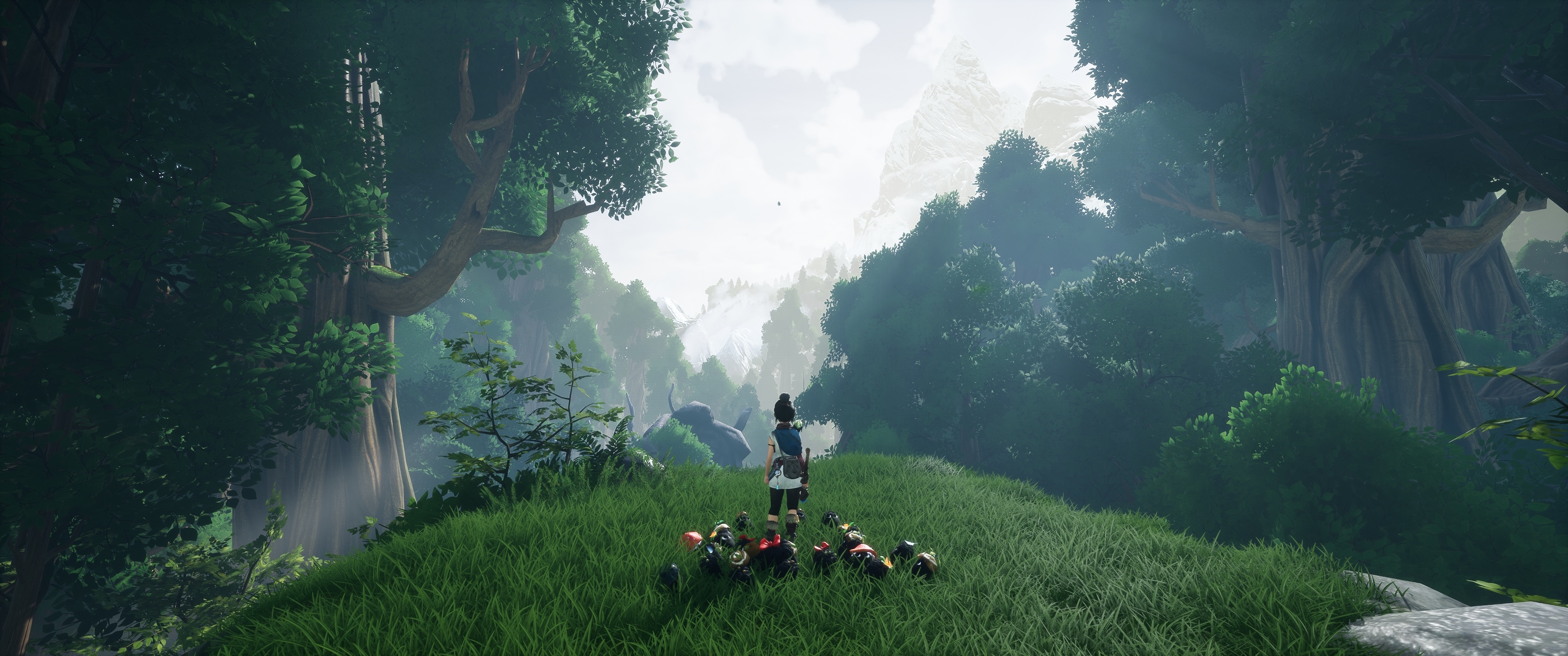 Kena: Bridge of Spirits forest scene HD Wallpaper