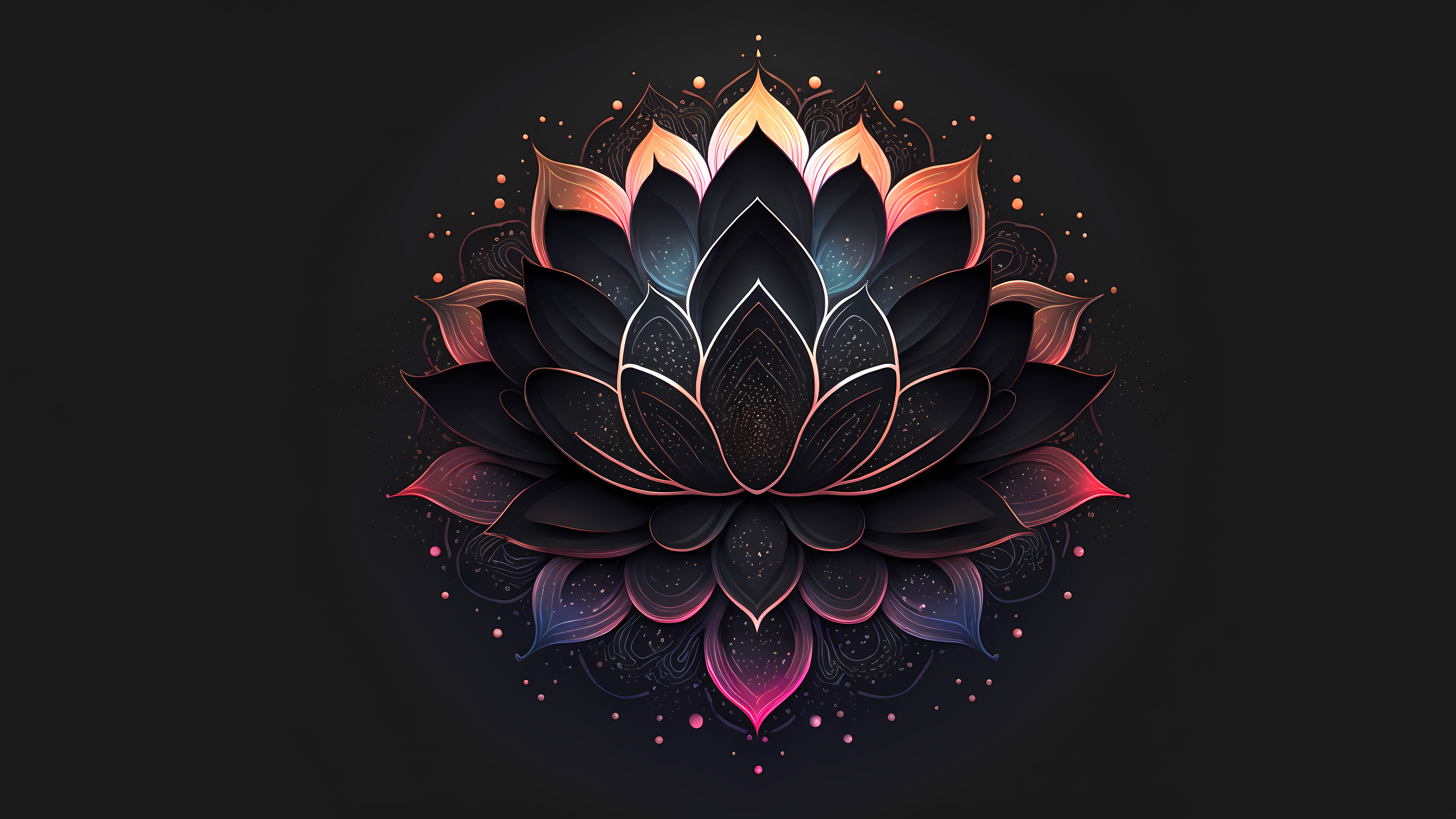 4K Dark Lotus Flower with Gradient Petals HD Wallpaper