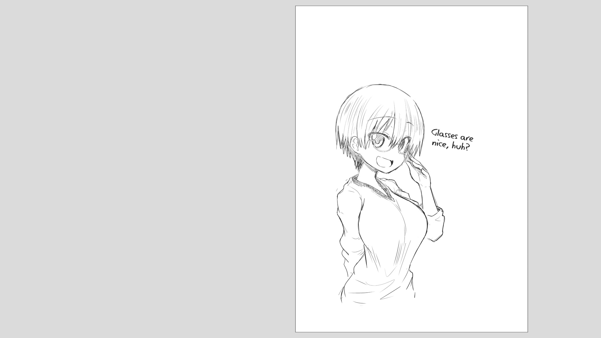 Uzaki Hana wearing glasses, Uzaki-chan wa Asobitai! manga drawing HD Wallpaper