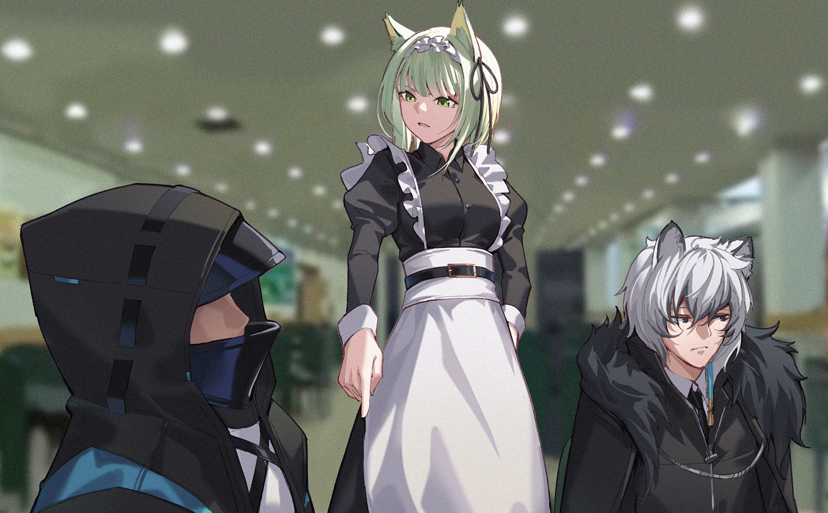 Arknights characters in maid outfit and formal wear HD Wallpaper