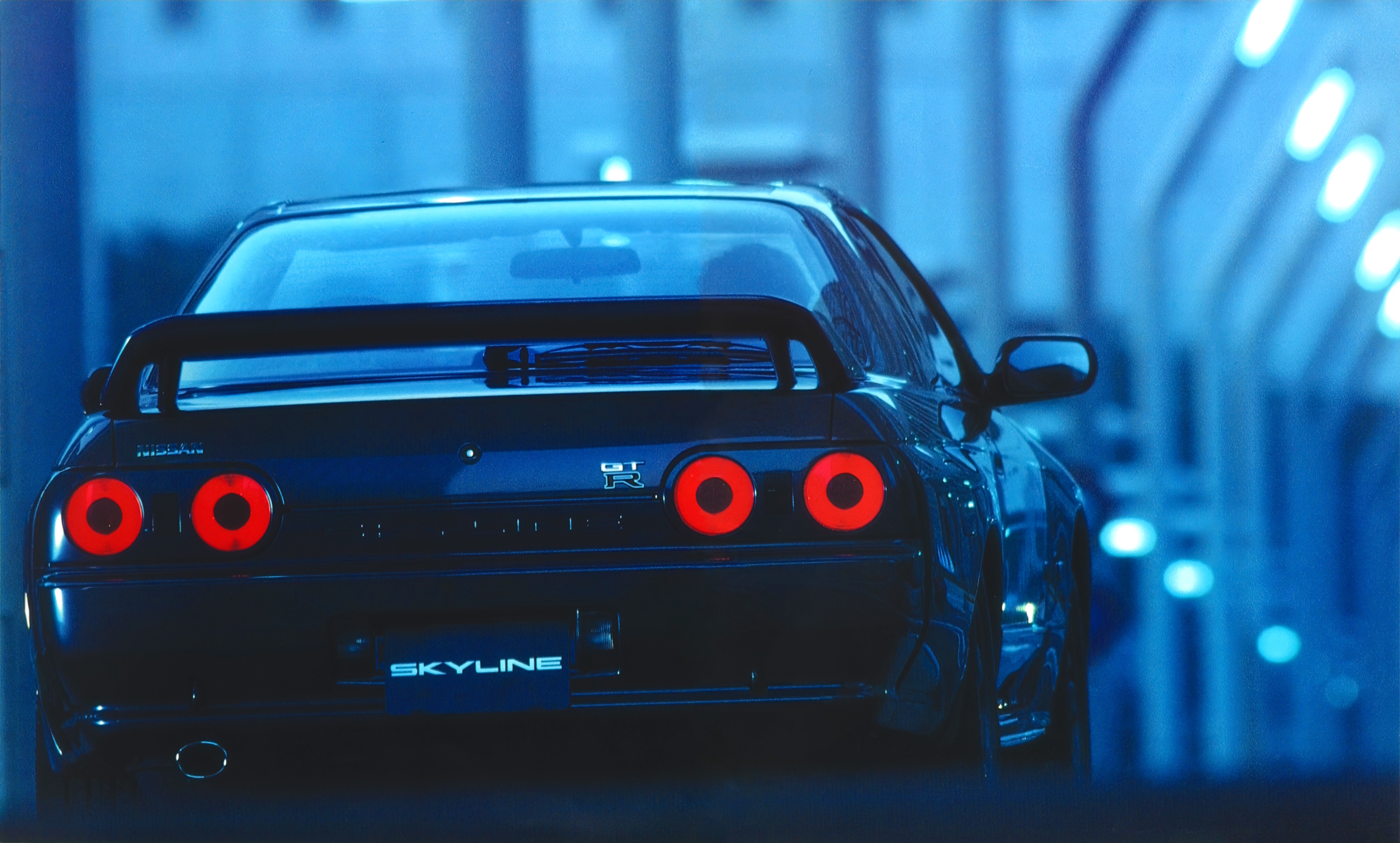 Nissan Skyline R32 GT-R rear view HD Wallpaper