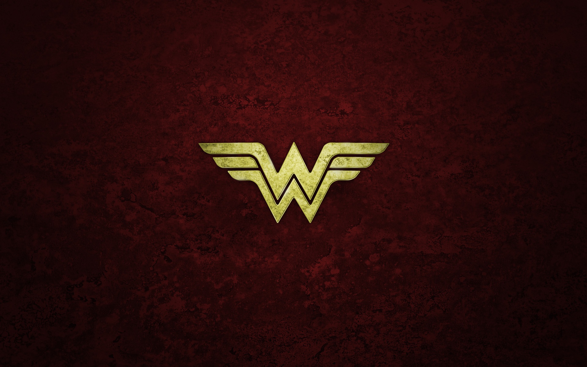 Wonder Woman Logo on Textured Red Background HD Wallpaper