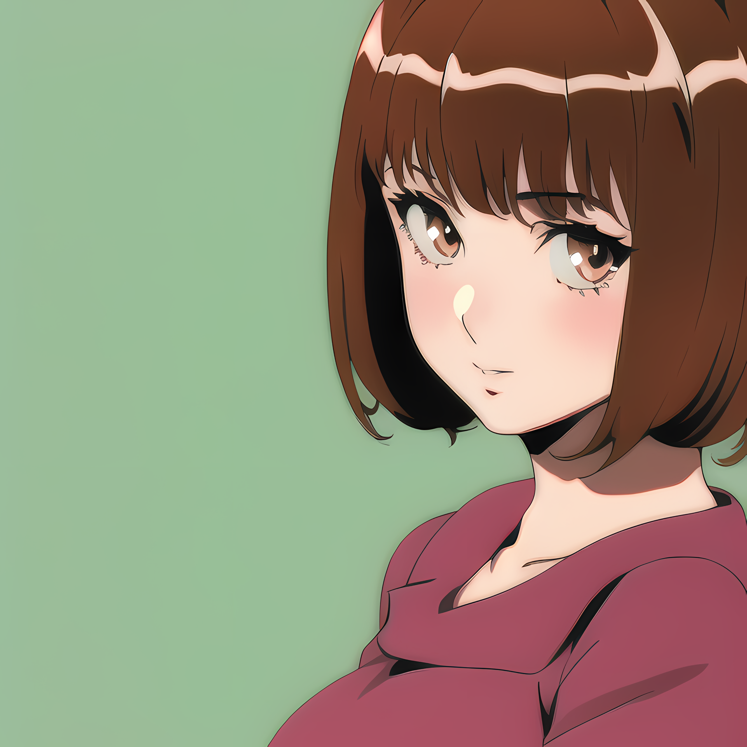 Anime girl with brown hair and eyes HD Wallpaper