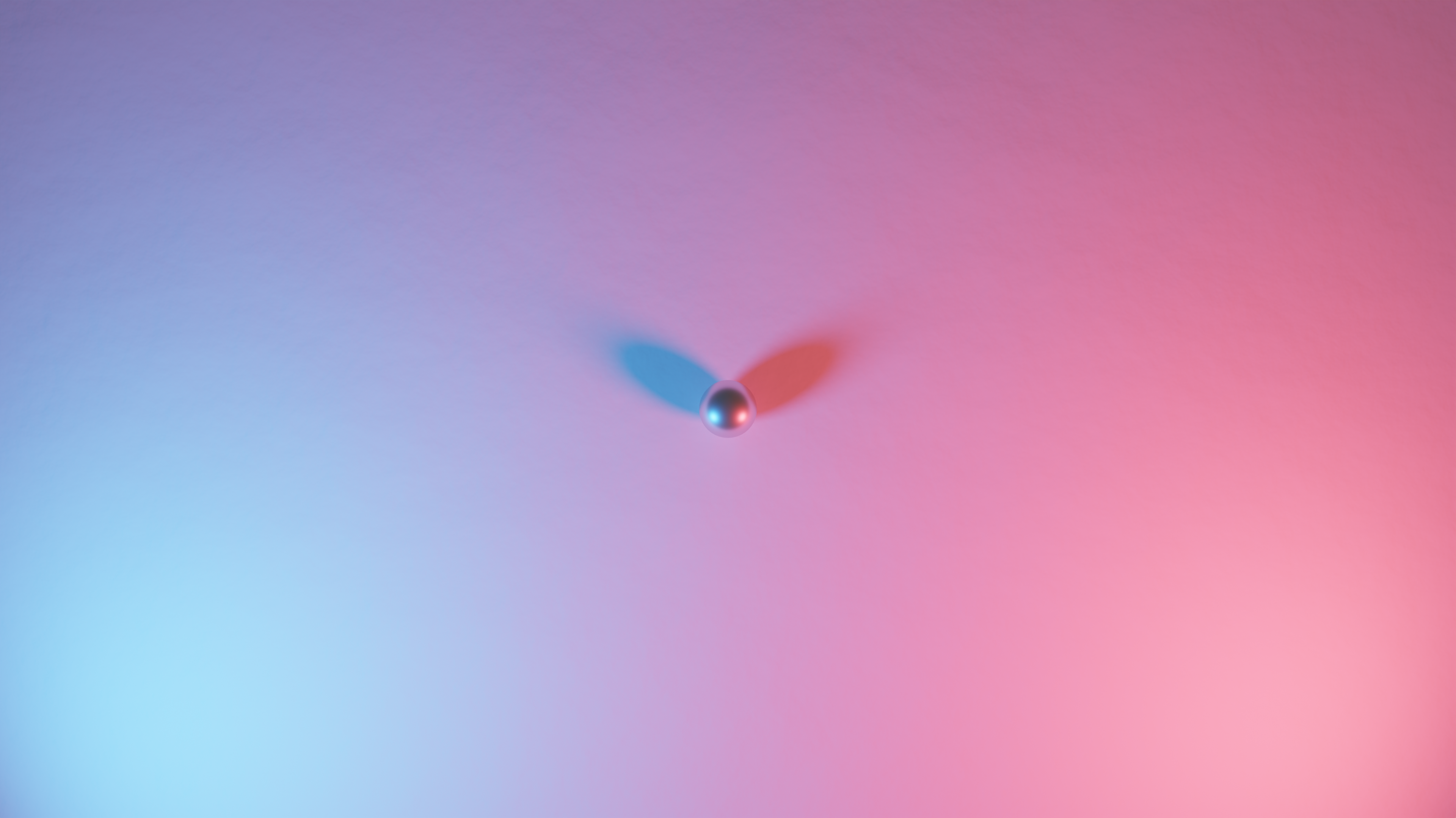 Sphere with pink and blue gradient lighting HD Wallpaper