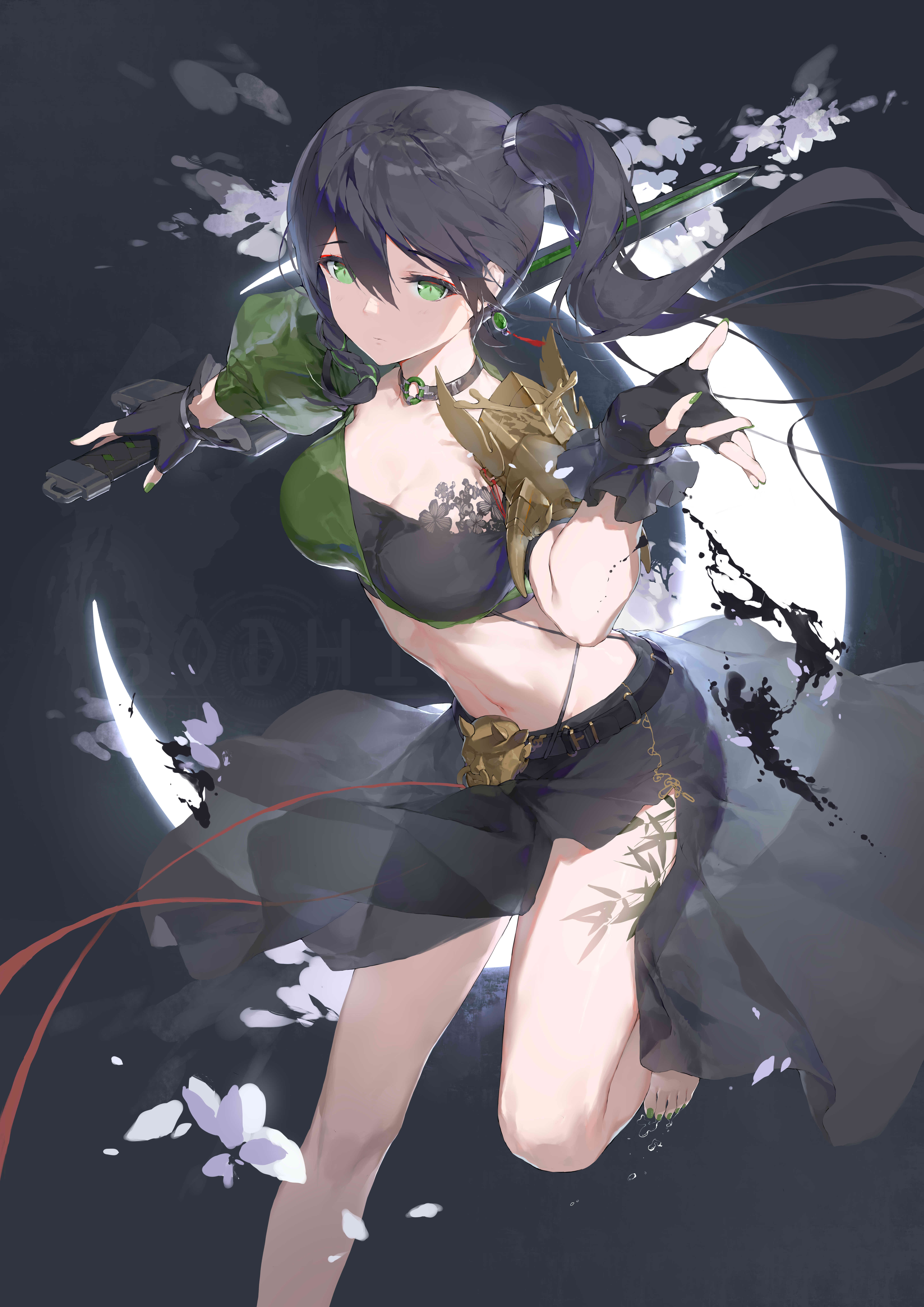 4K BODHI Wushushenghua with ponytail and crescent moon HD Phone Wallpaper
