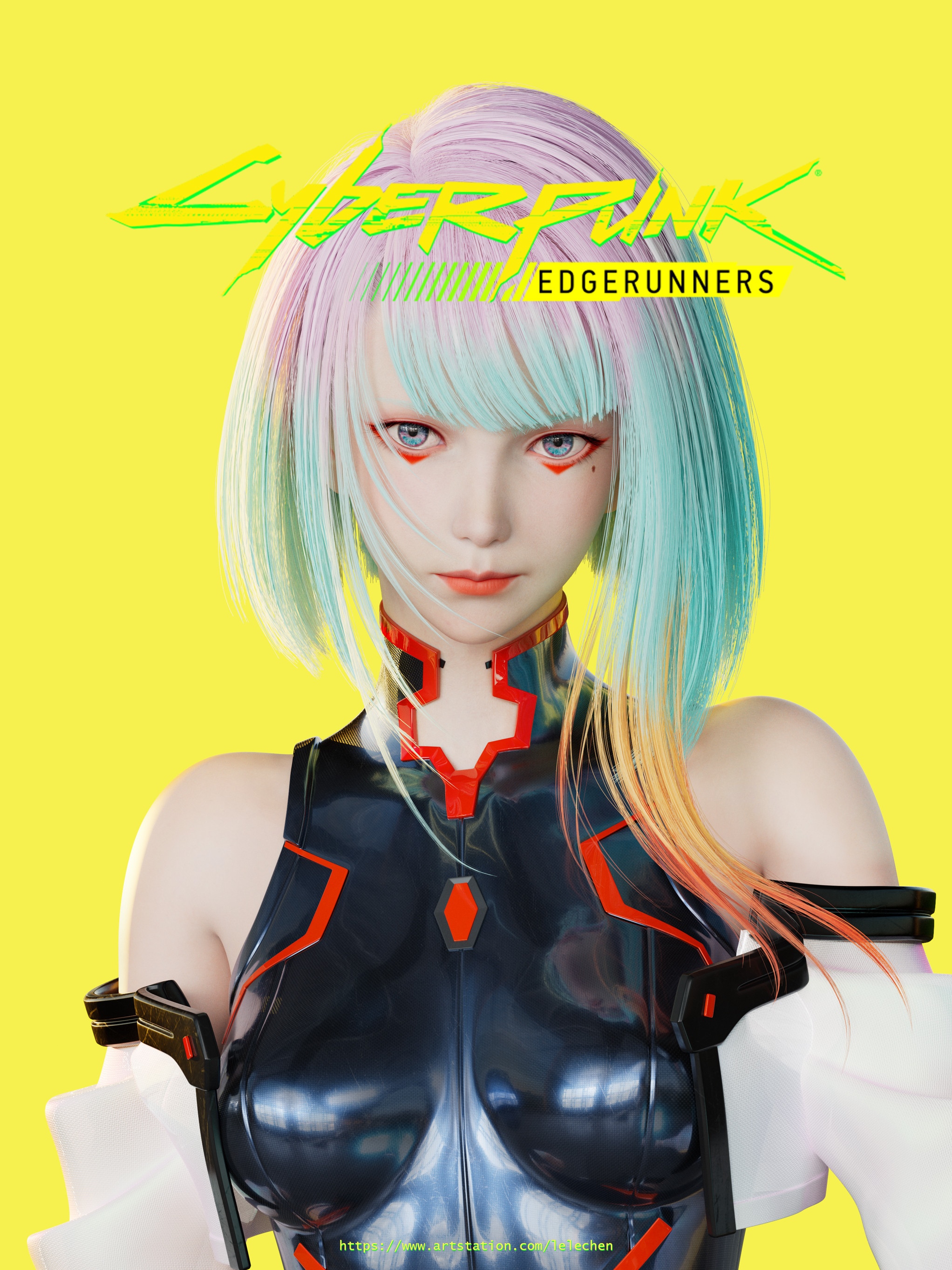 Lucyna Kushinada from Cyberpunk: Edgerunners by Lele Chen HD Phone Wallpaper