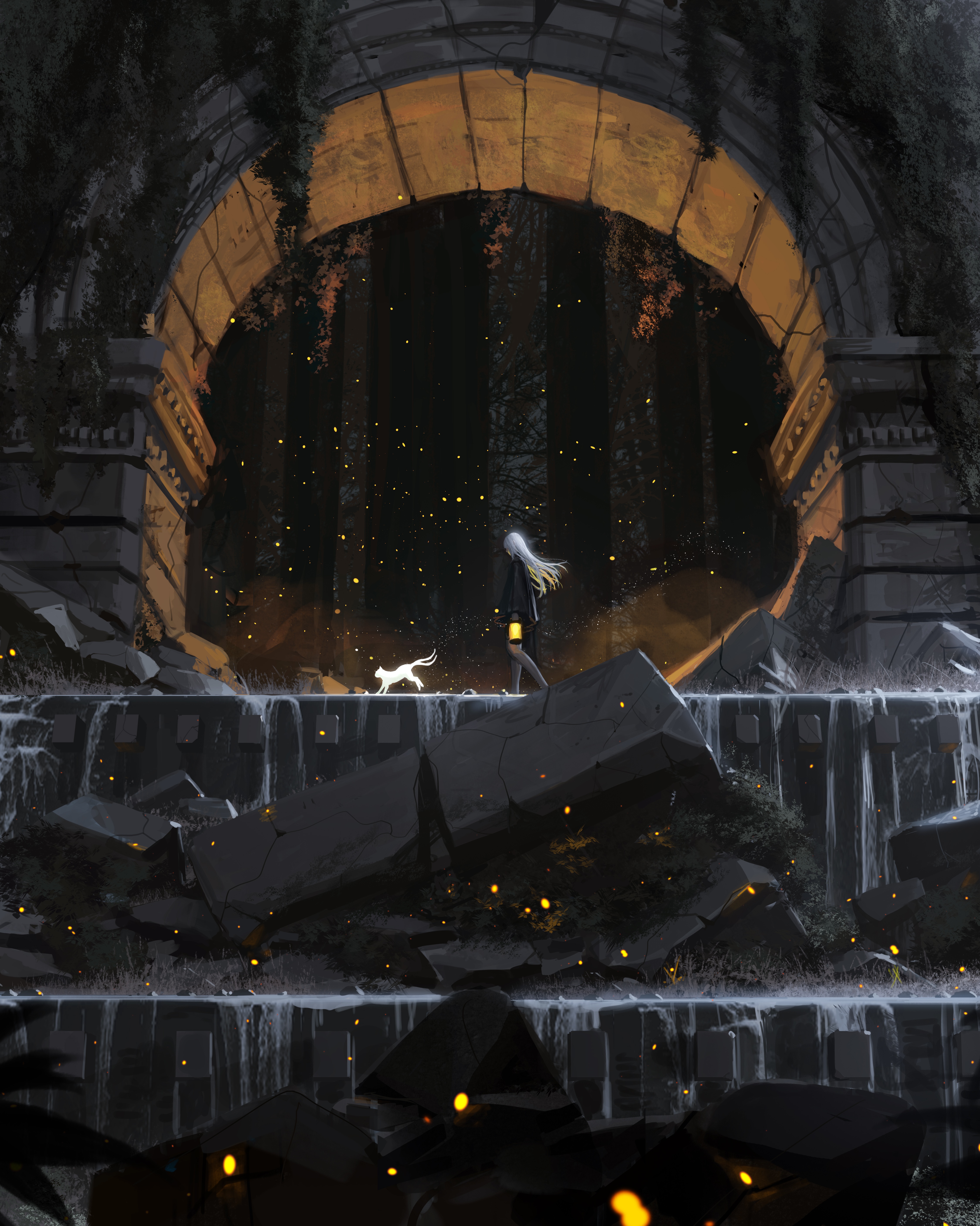 4K concept art of ruins by GUWEIZ HD Phone Wallpaper