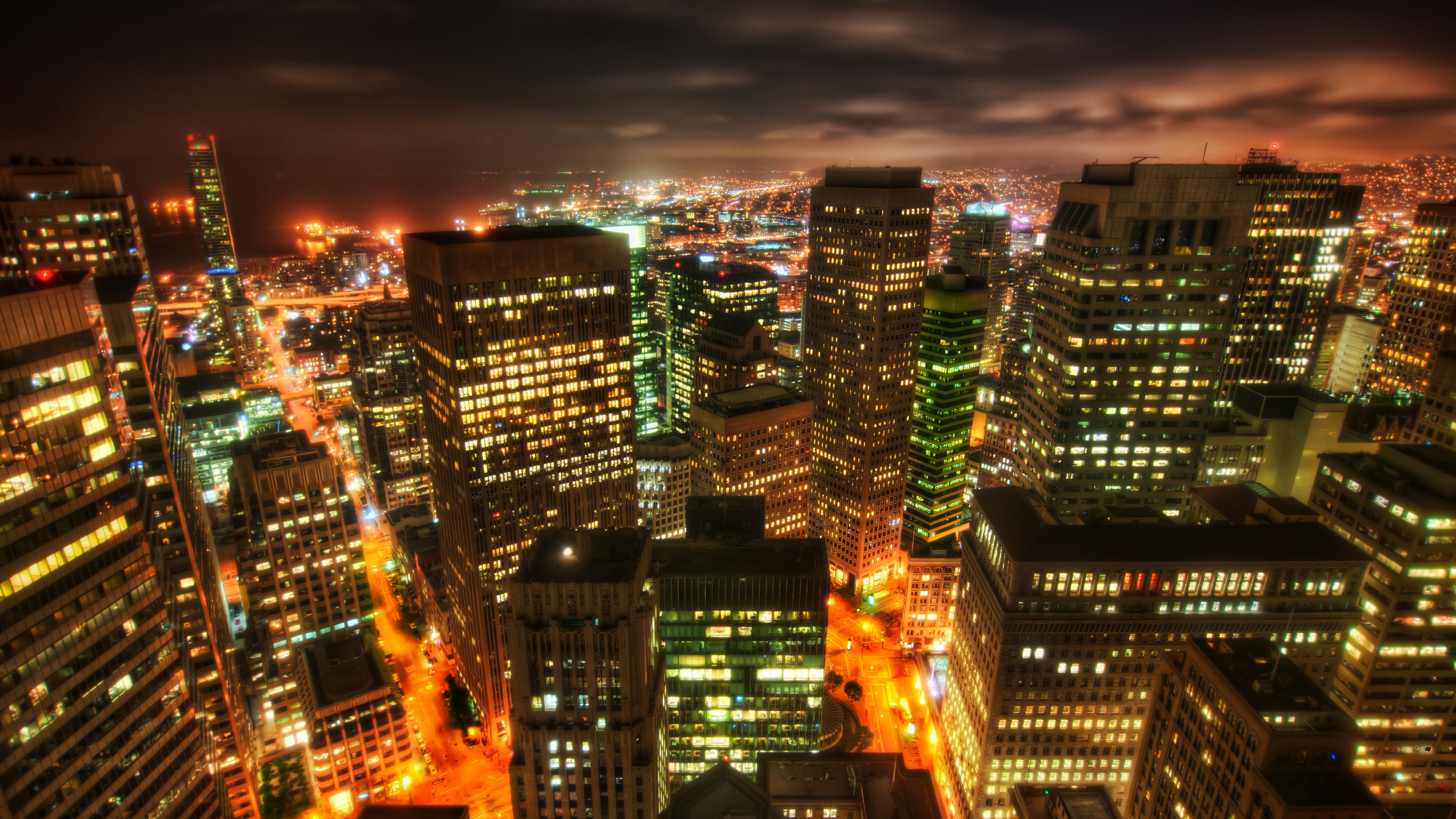 4K Night Cityscape with Lights HD Wallpaper