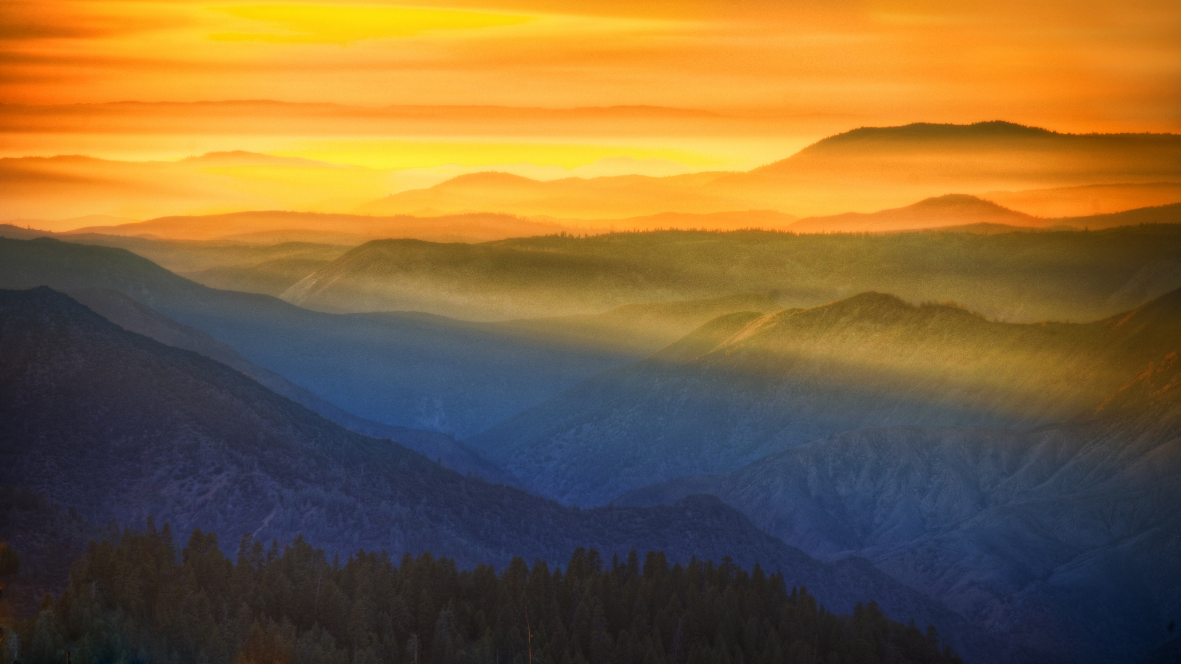 4K Yosemite Valley Sunset Glow HD Wallpaper