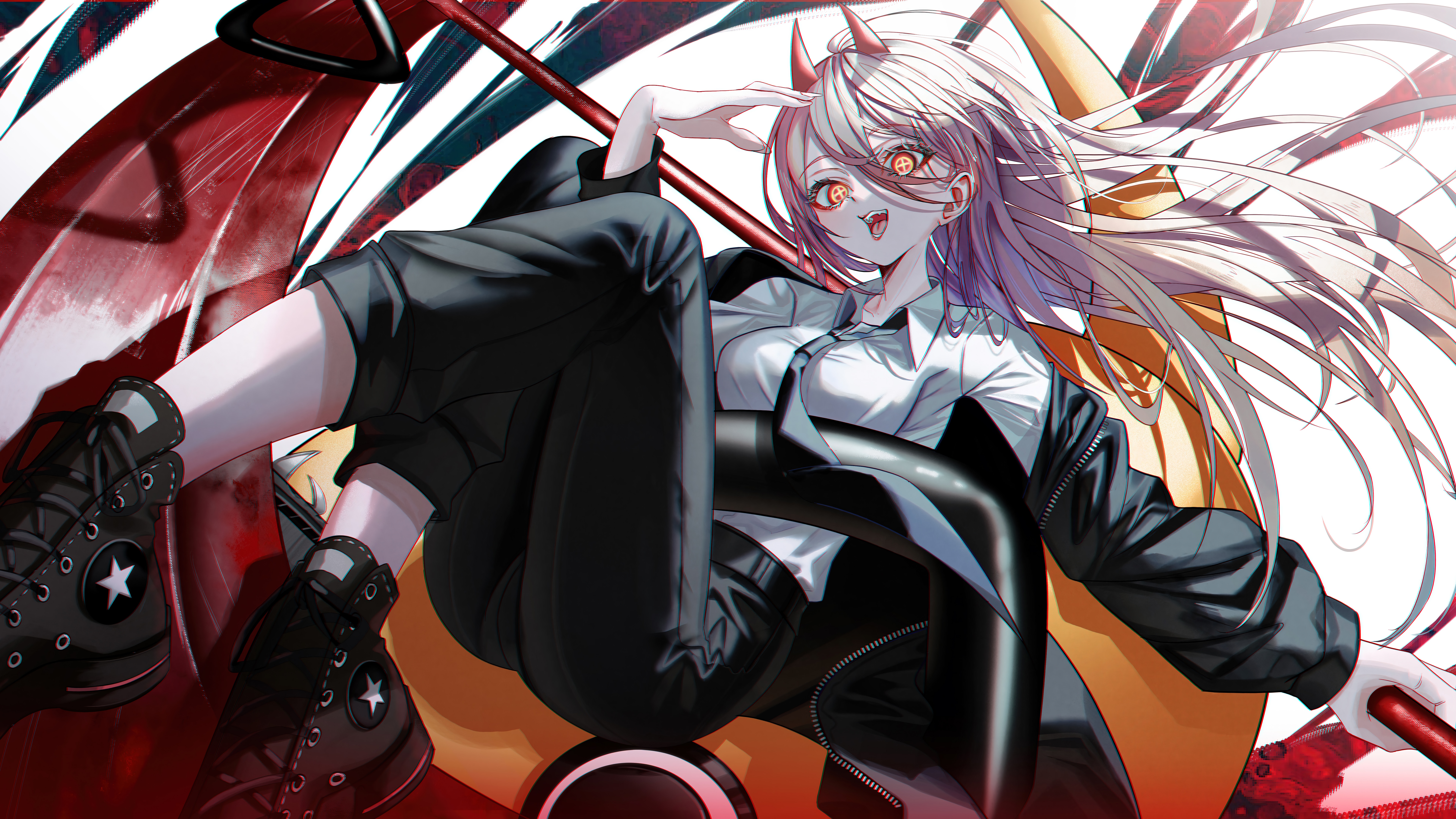 Power from Chainsaw Man with scythe HD Wallpaper