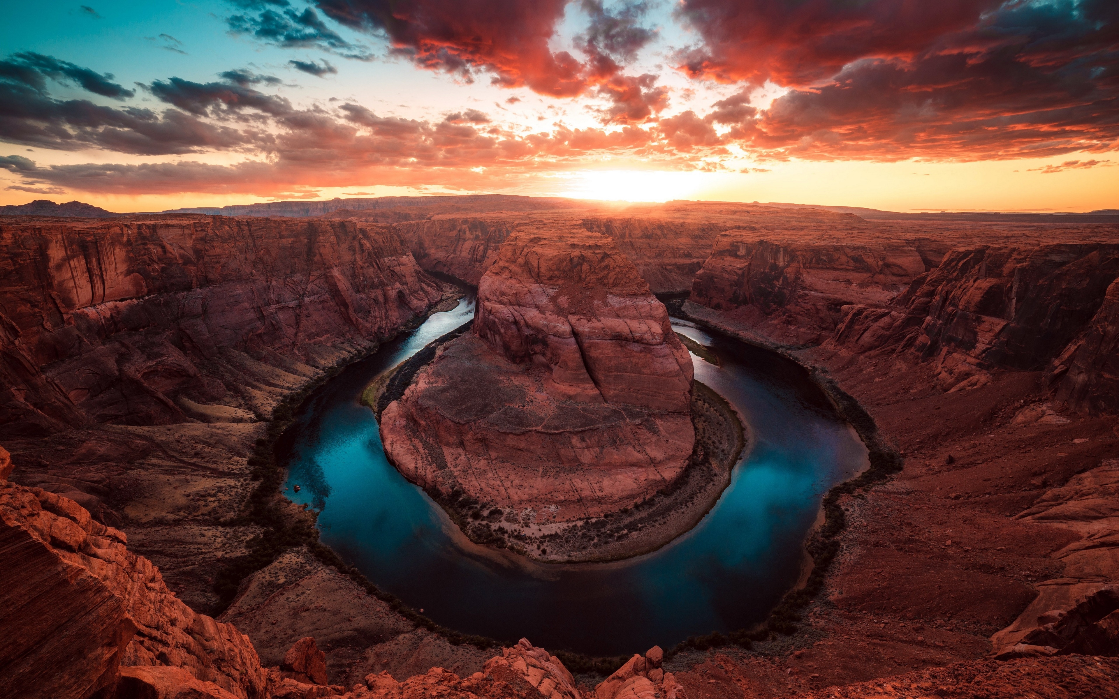 4K Horseshoe Bend Sunset Over Colorado River HD Wallpaper