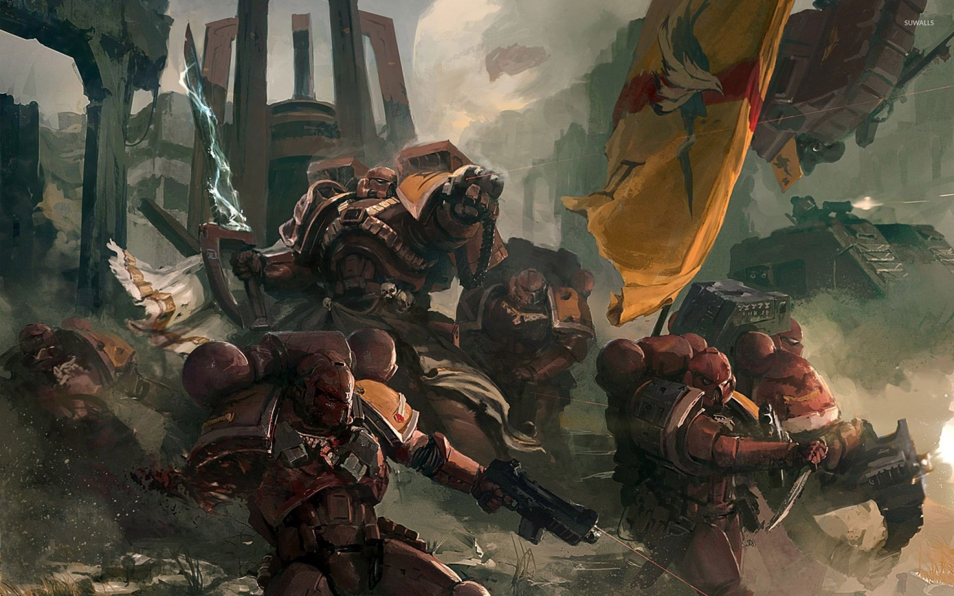Warhammer 40,000 Space Marines in Battle HD Wallpaper