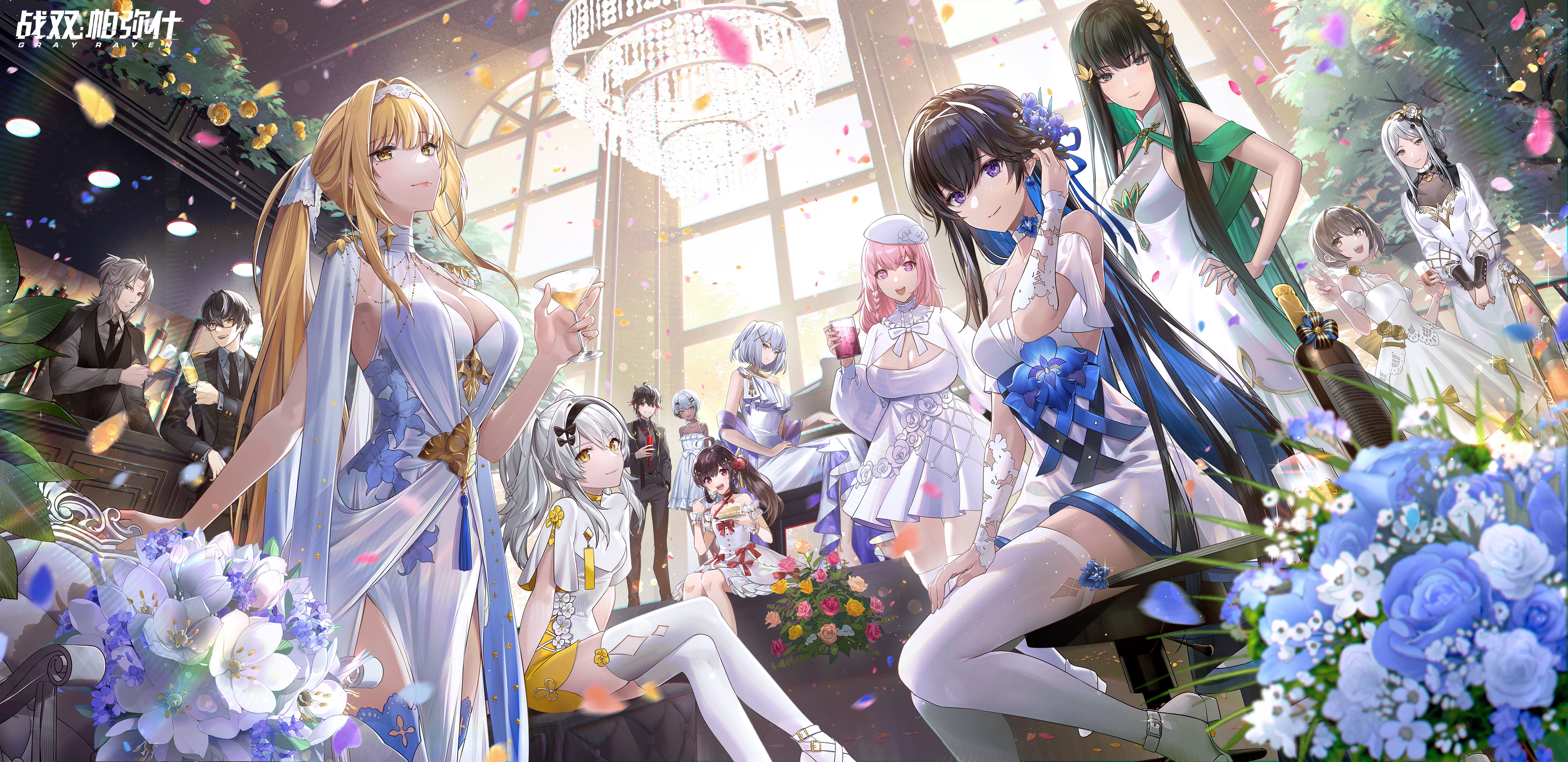 Punishing: Gray Raven characters at a formal event HD Wallpaper