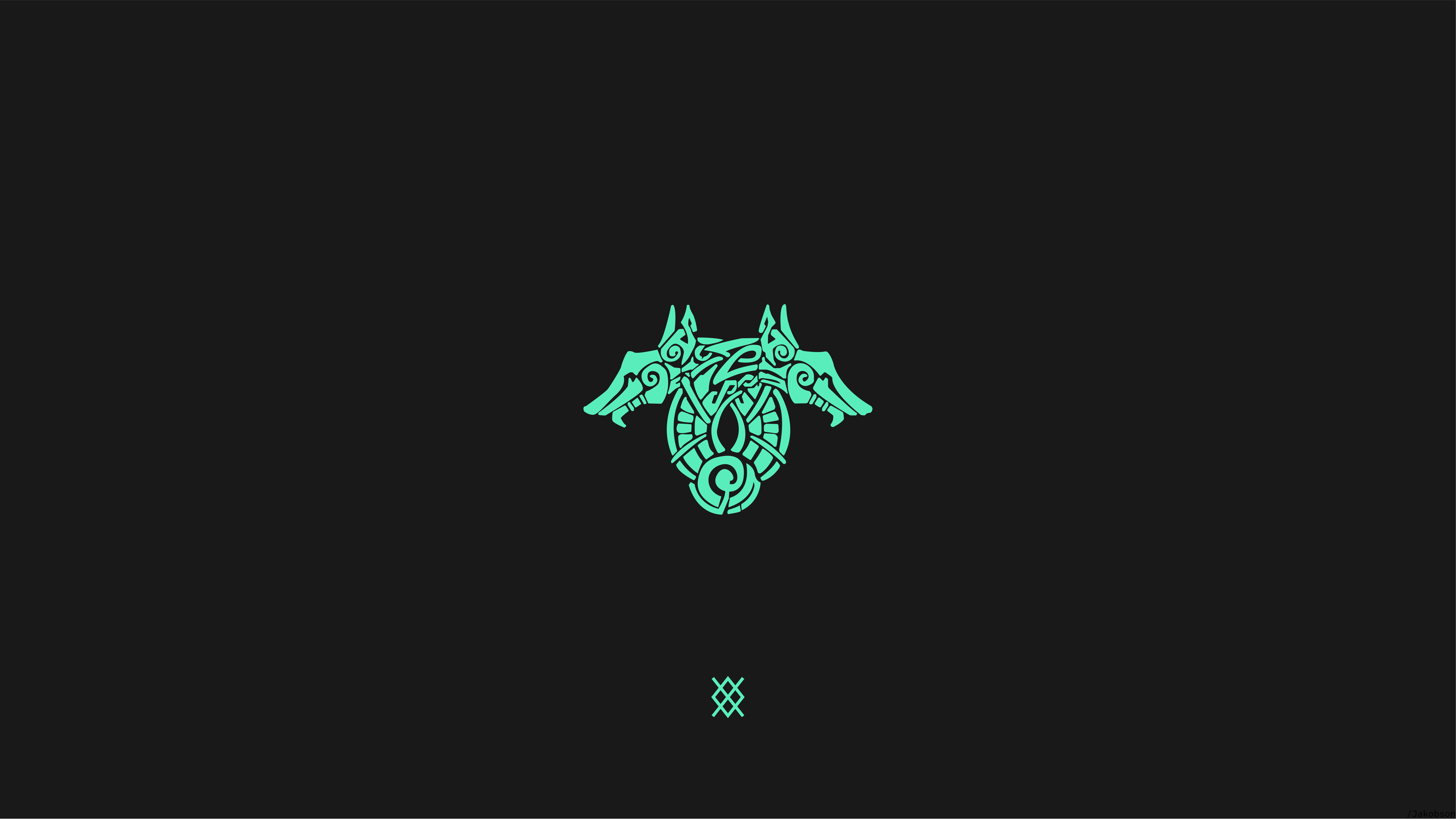 Norse Wolf Symbol HD Wallpaper
