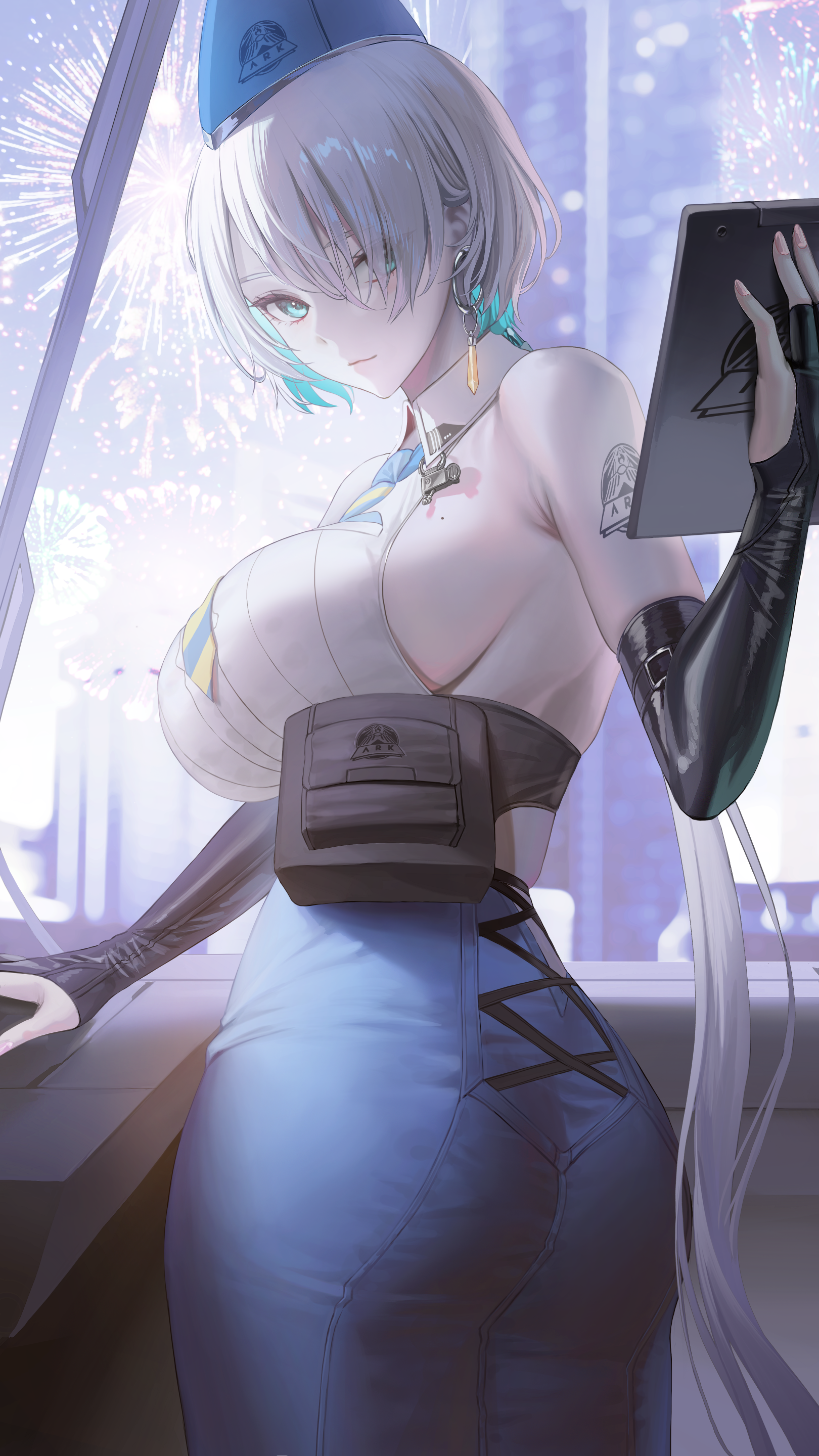 Nikke: The Goddess of Victory character with fireworks HD Phone Wallpaper