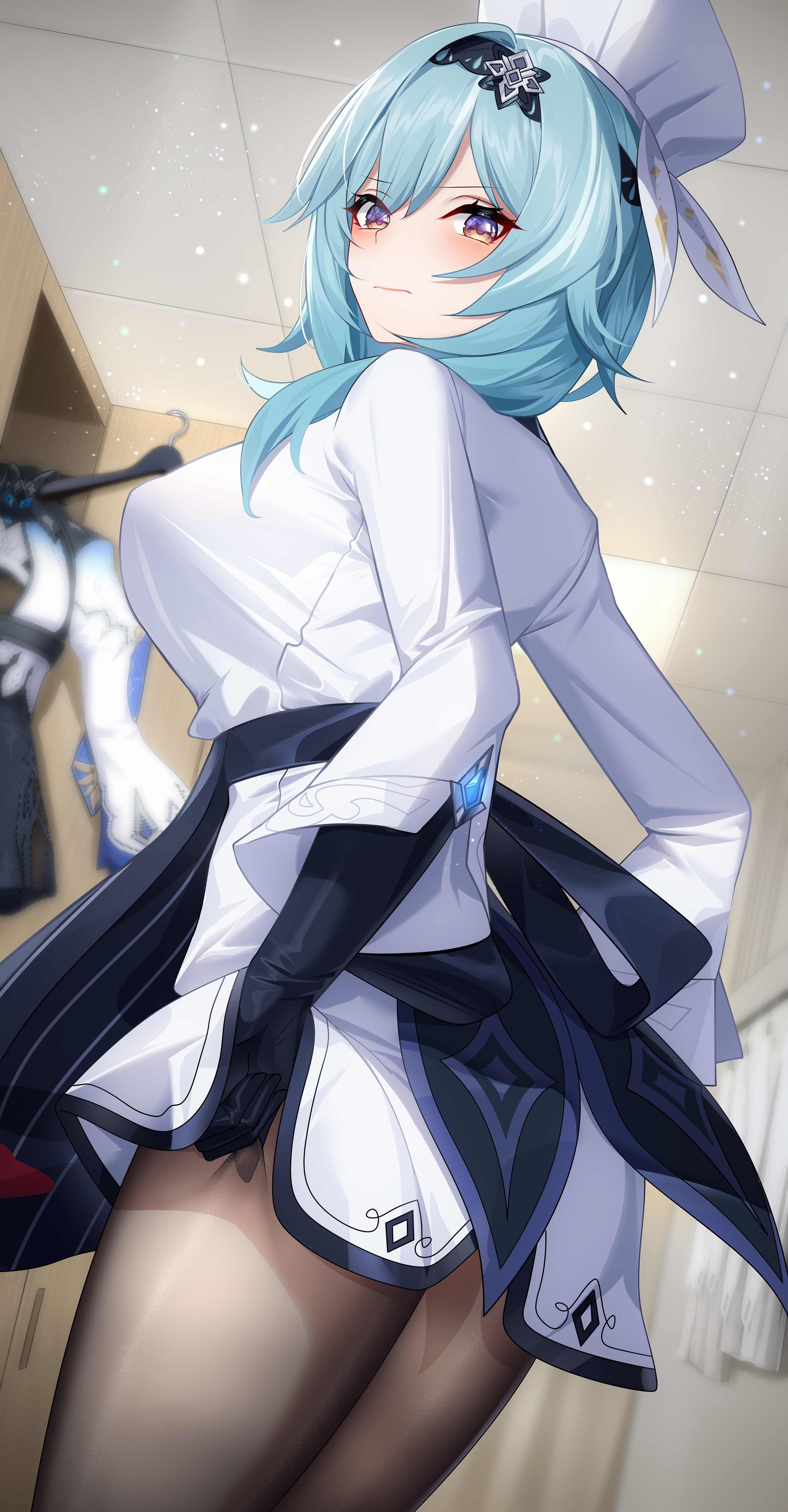 Eula from Genshin Impact in a white outfit HD Phone Wallpaper