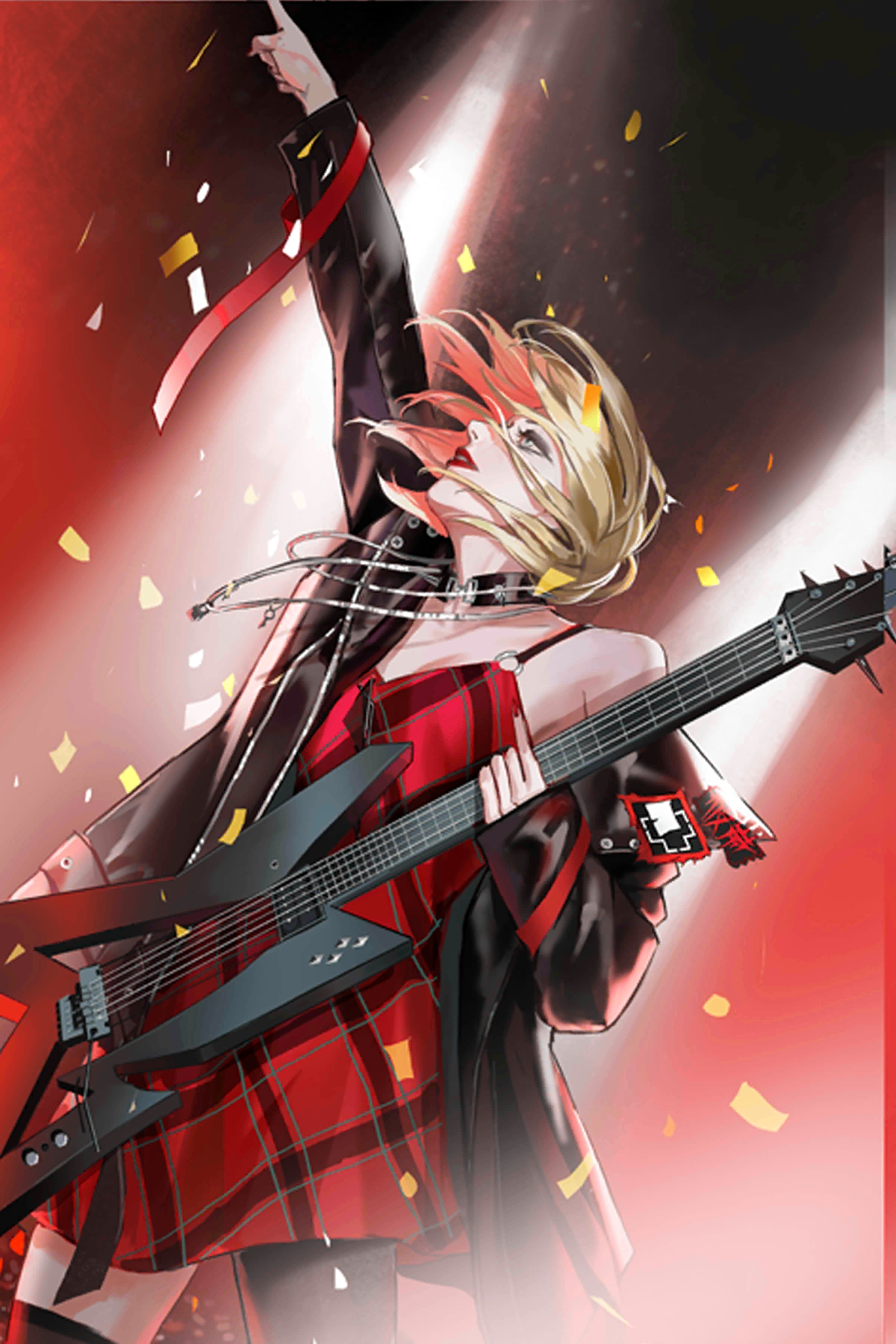 MBCC's guitarist performs with confetti falling HD Phone Wallpaper