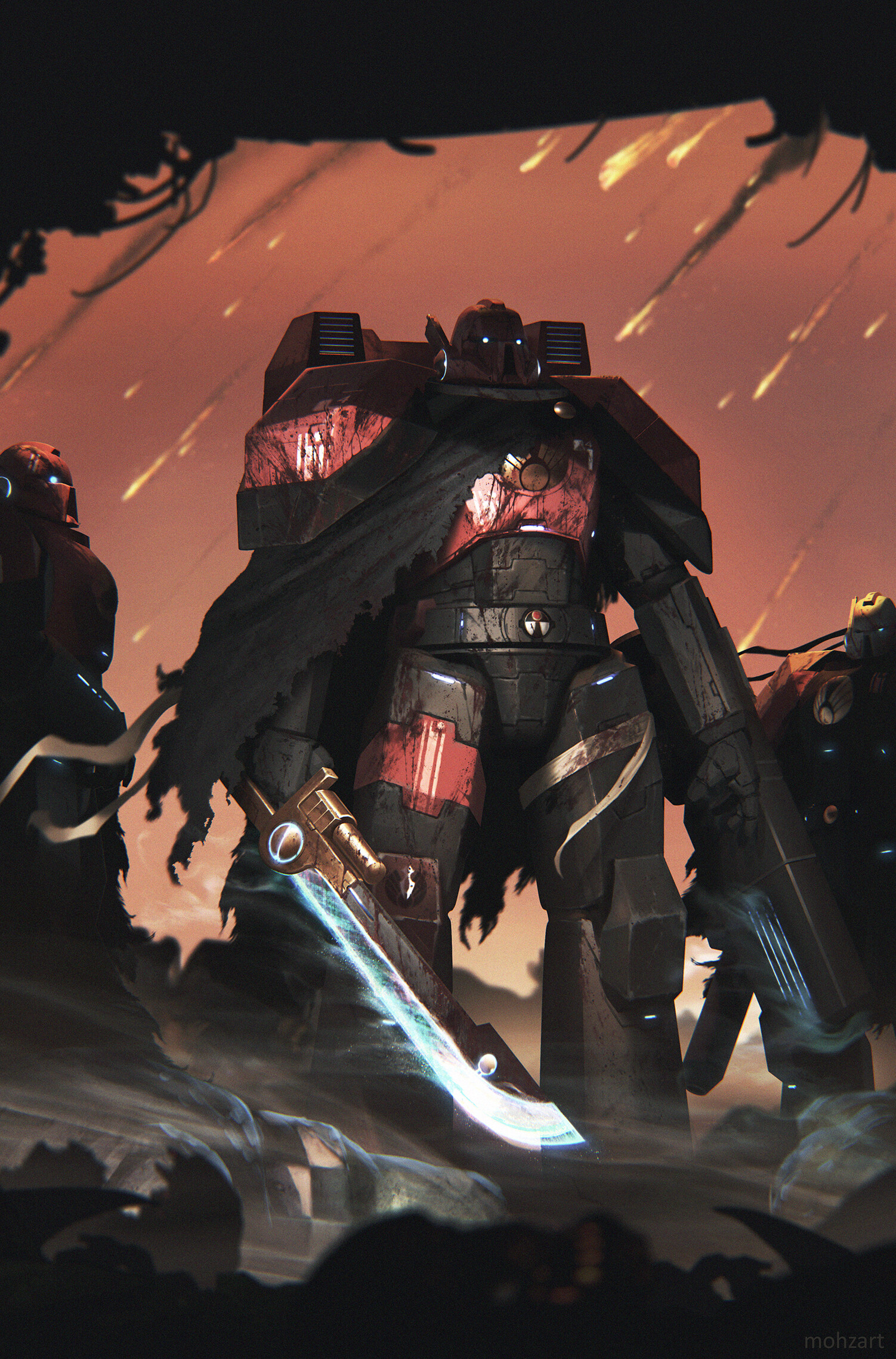 Warhammer 40,000 Tau Battlesuits with Ion Swords HD Phone Wallpaper