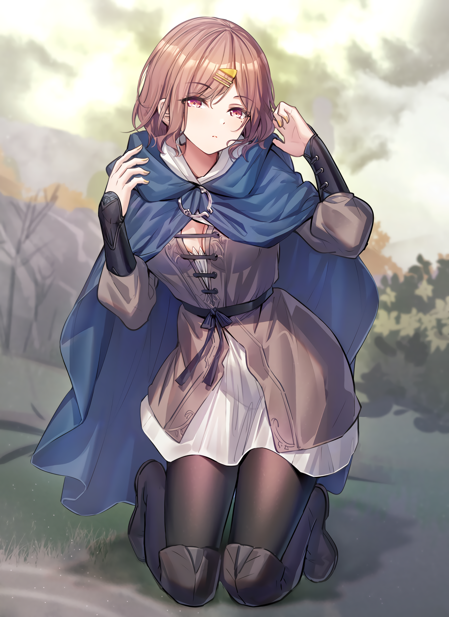 Madoka Higuchi in a blue cloak HD Phone Wallpaper