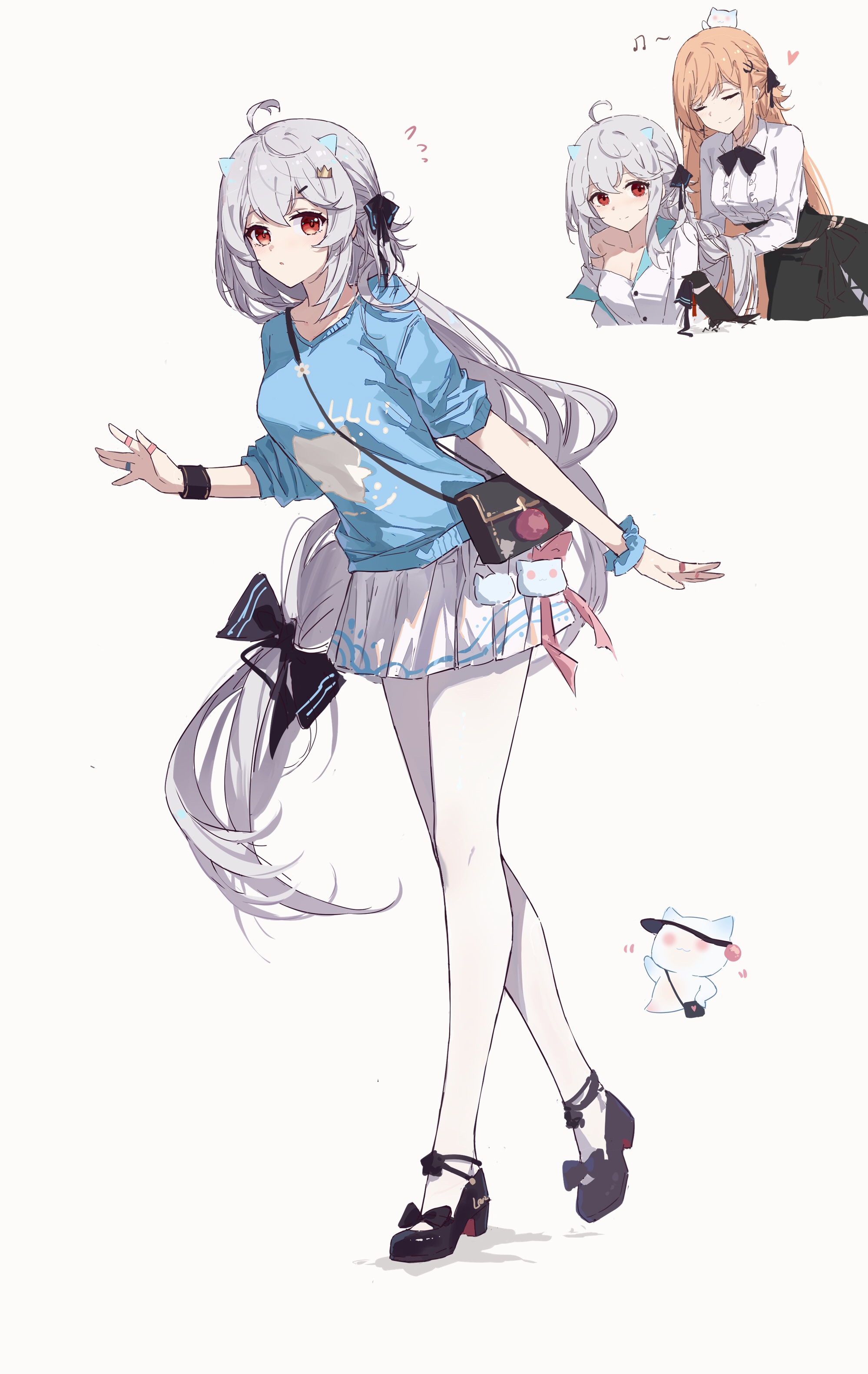 Anime girl with horns and red eyes HD Phone Wallpaper