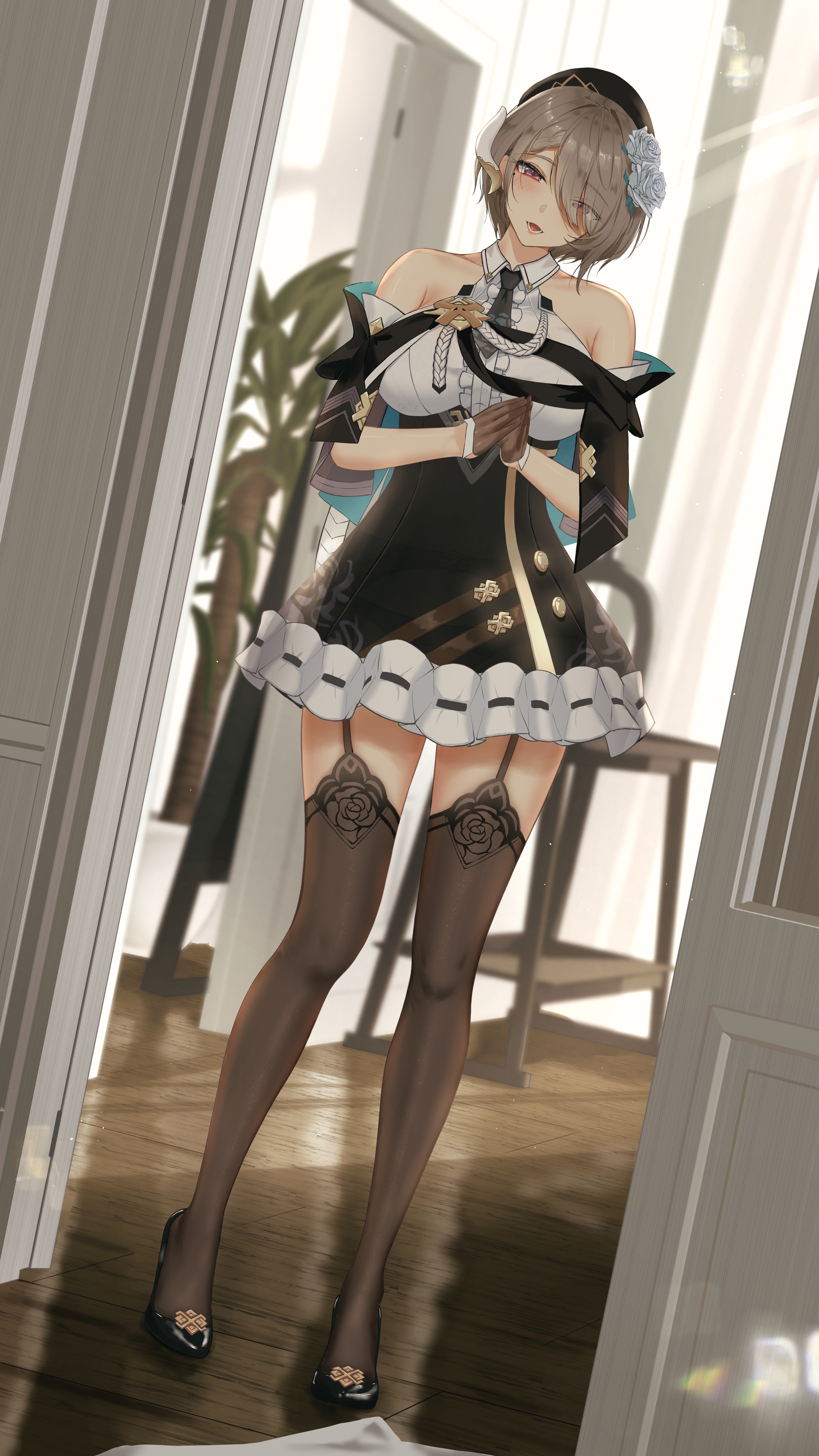 Rita Rossweisse from Honkai Impact 3rd in a maid outfit HD Phone Wallpaper