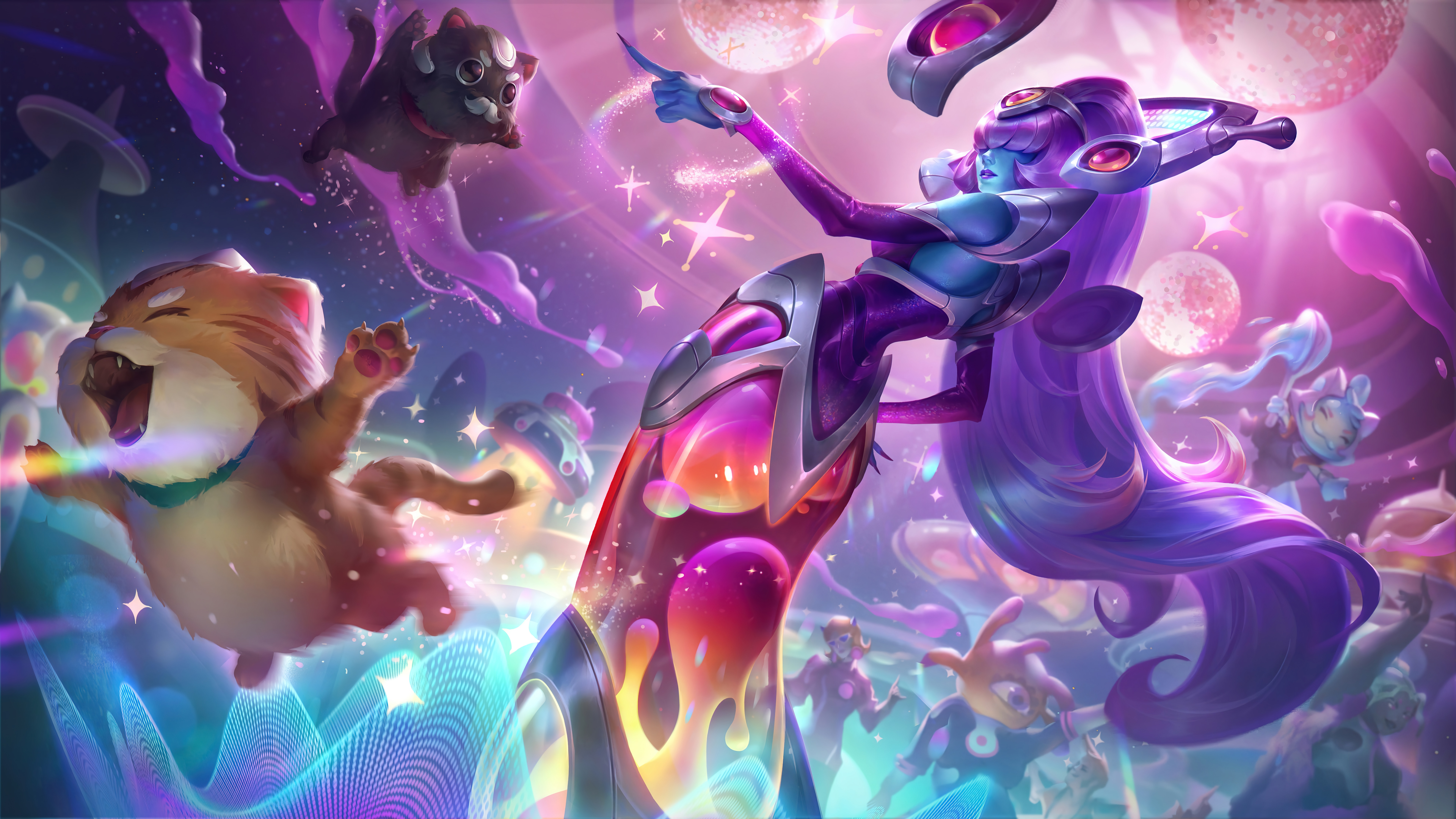 4K Space Groove Lissandra and cats in League of Legends HD Wallpaper