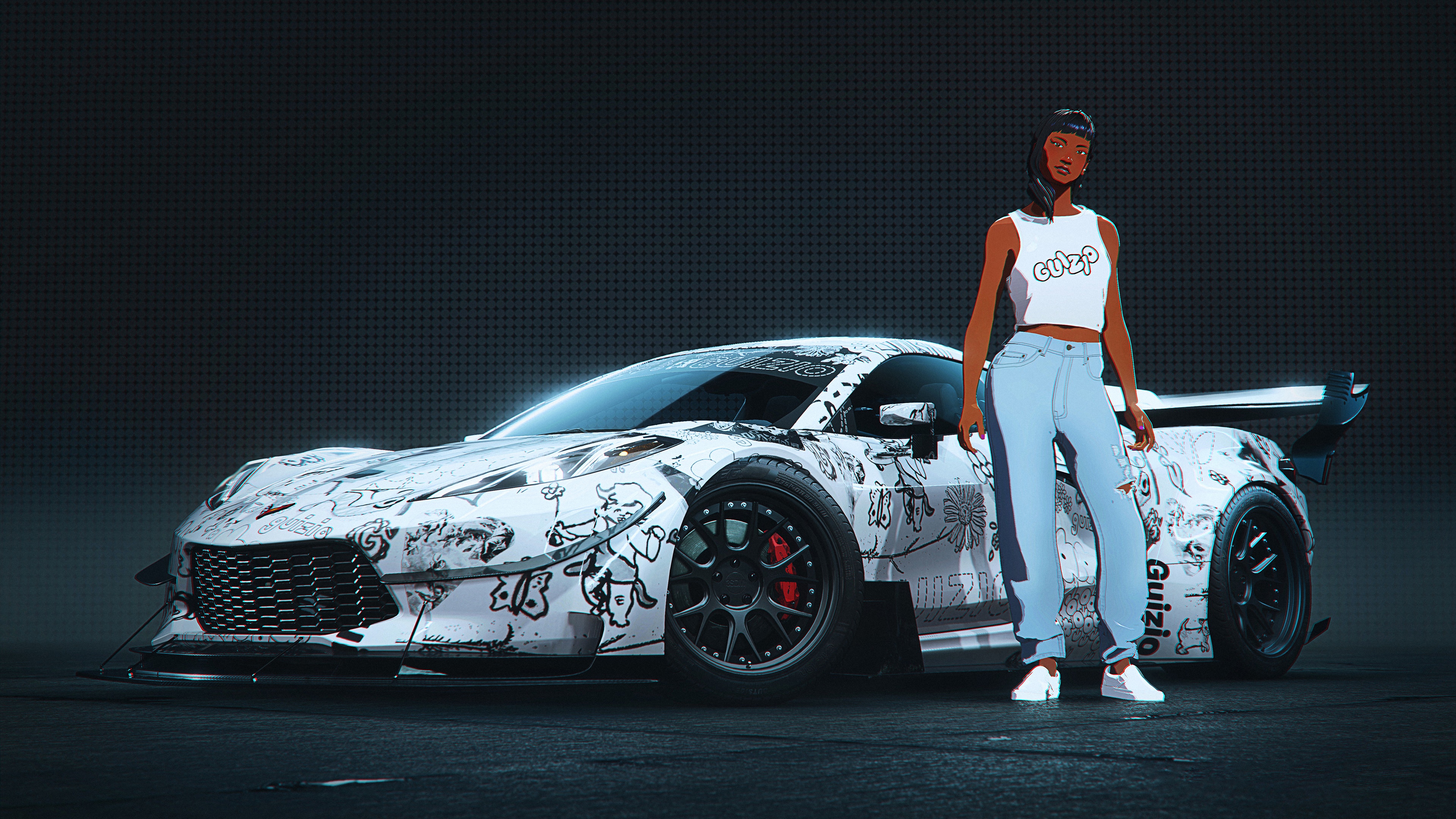 Need for Speed Unbound: Woman and Custom Car HD Wallpaper