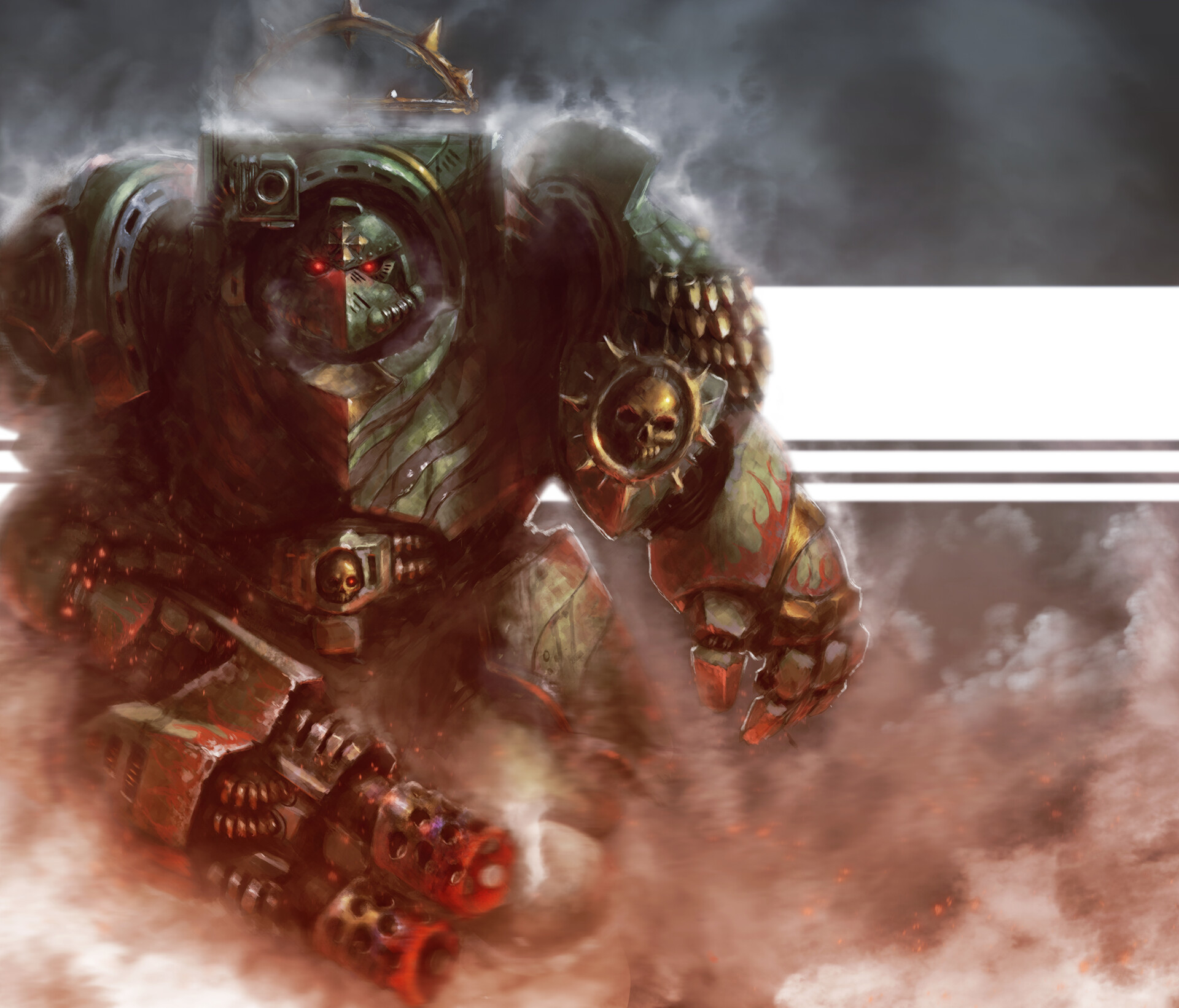 Warhammer 40,000 Terminator with flamers and smoke HD Wallpaper