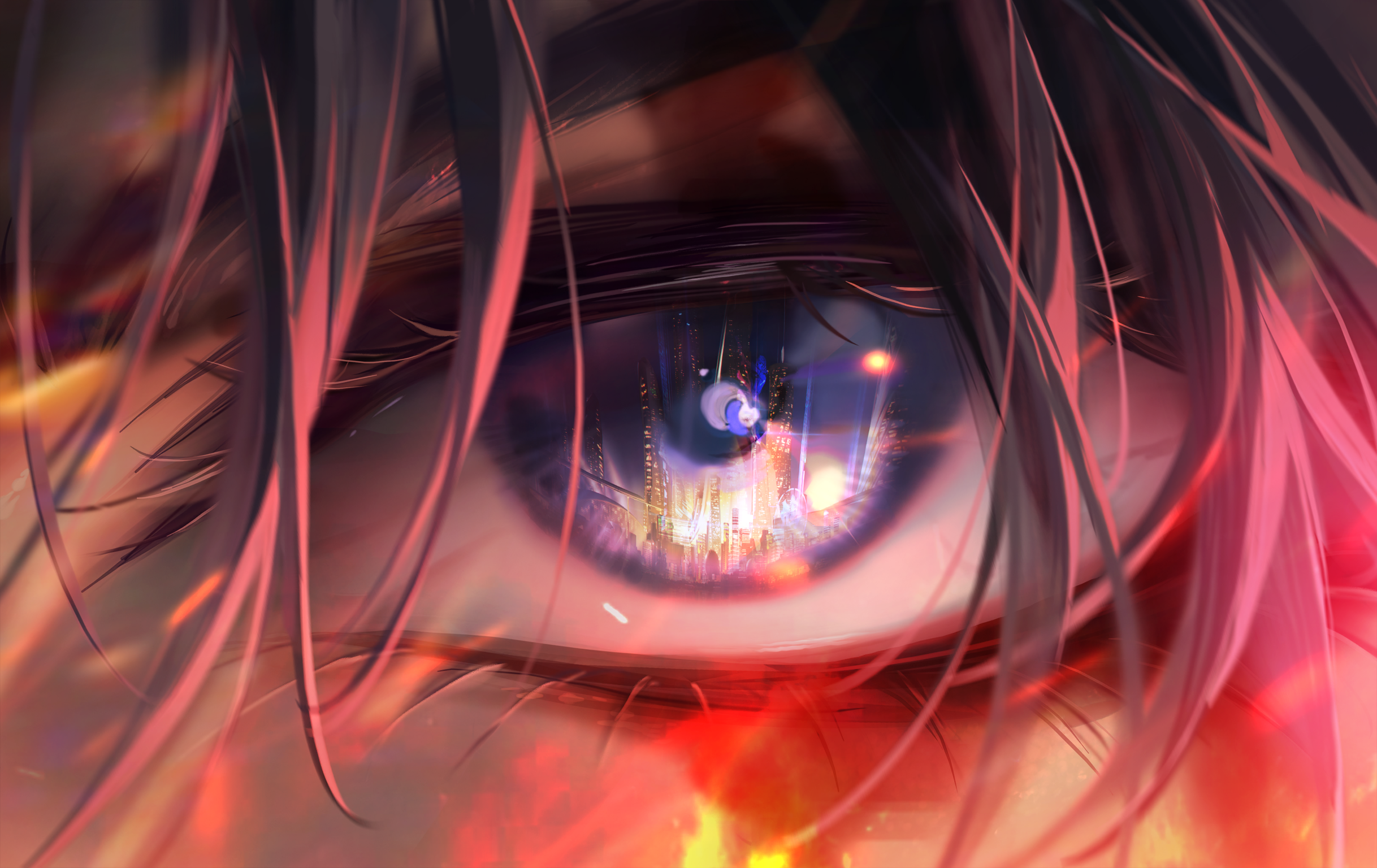 Path to Nowhere MBCC anime eye reflection HD Wallpaper