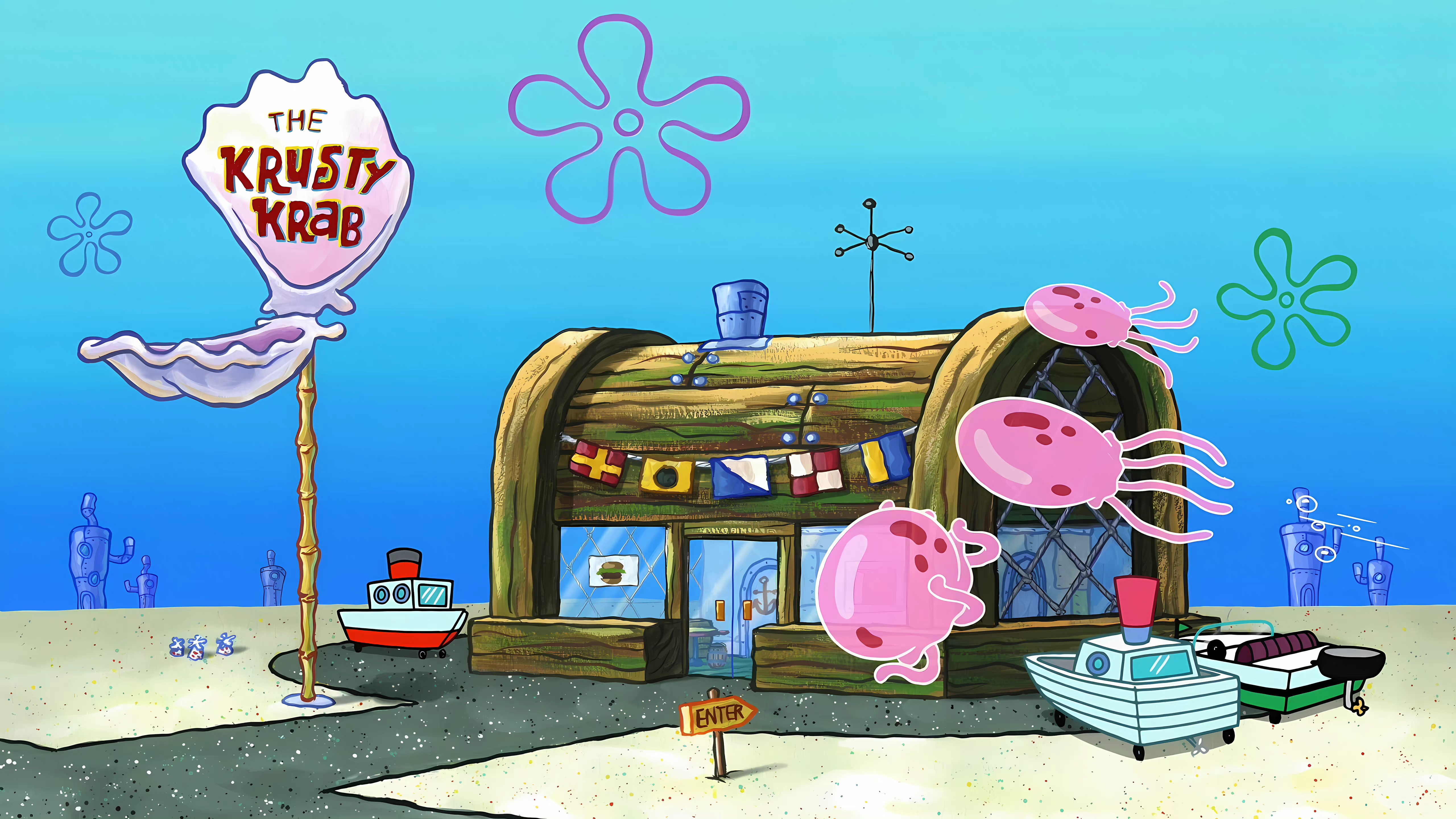 The Krusty Krab from SpongeBob SquarePants HD Wallpaper