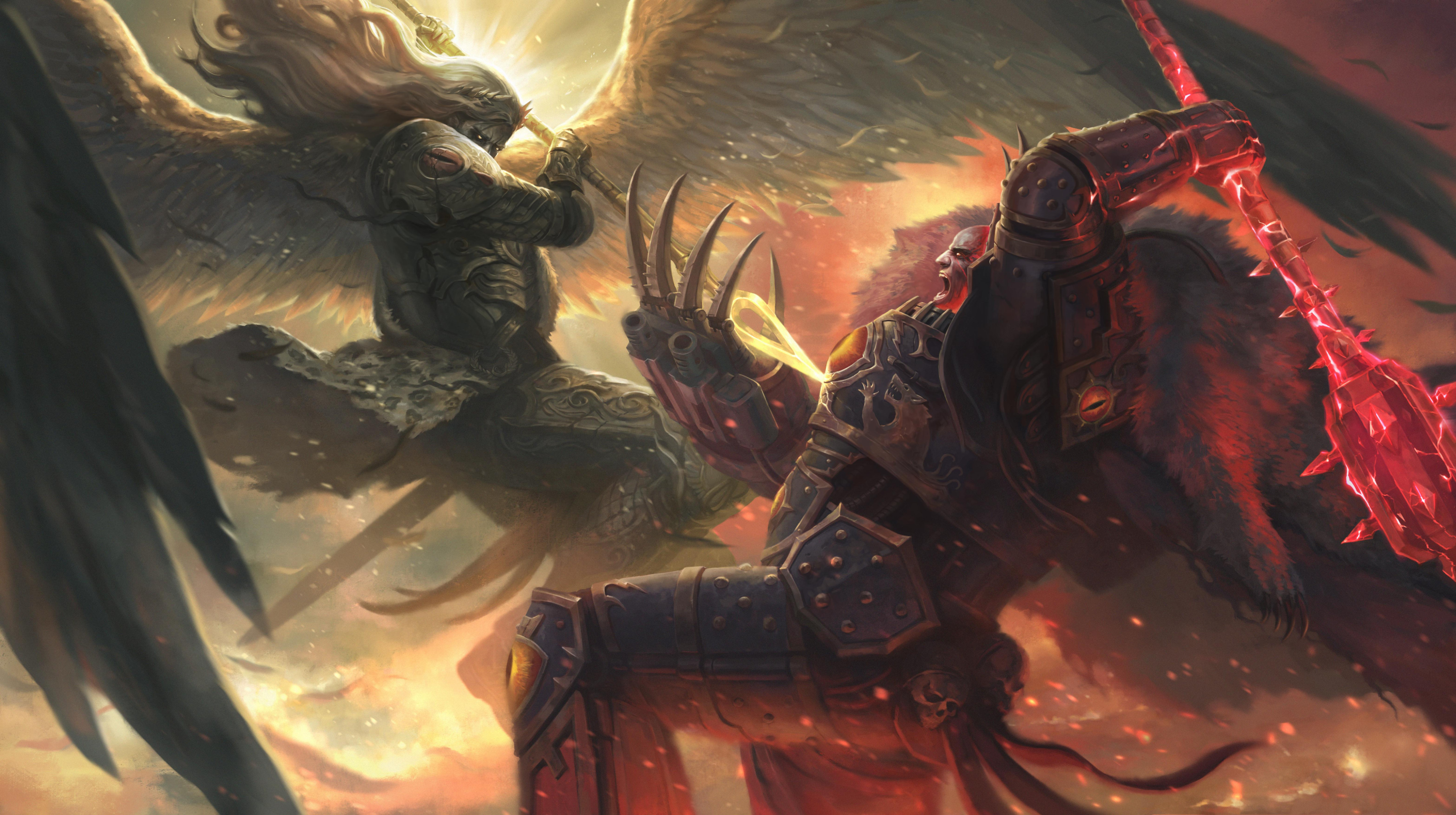 Warhammer 40,000: Horus vs Sanguinius HD Wallpaper